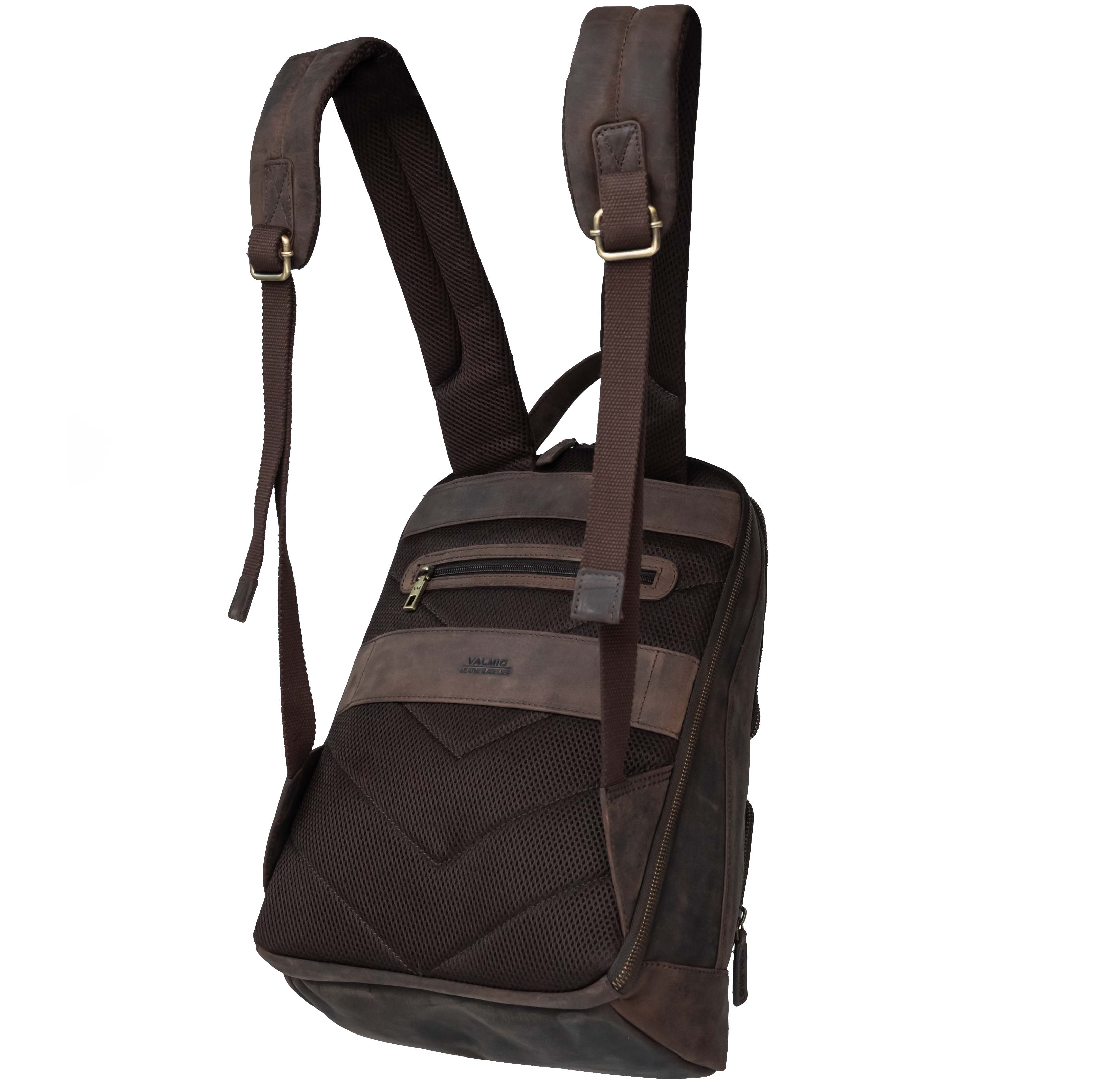 Valmio Apex Leather Backpack Brown