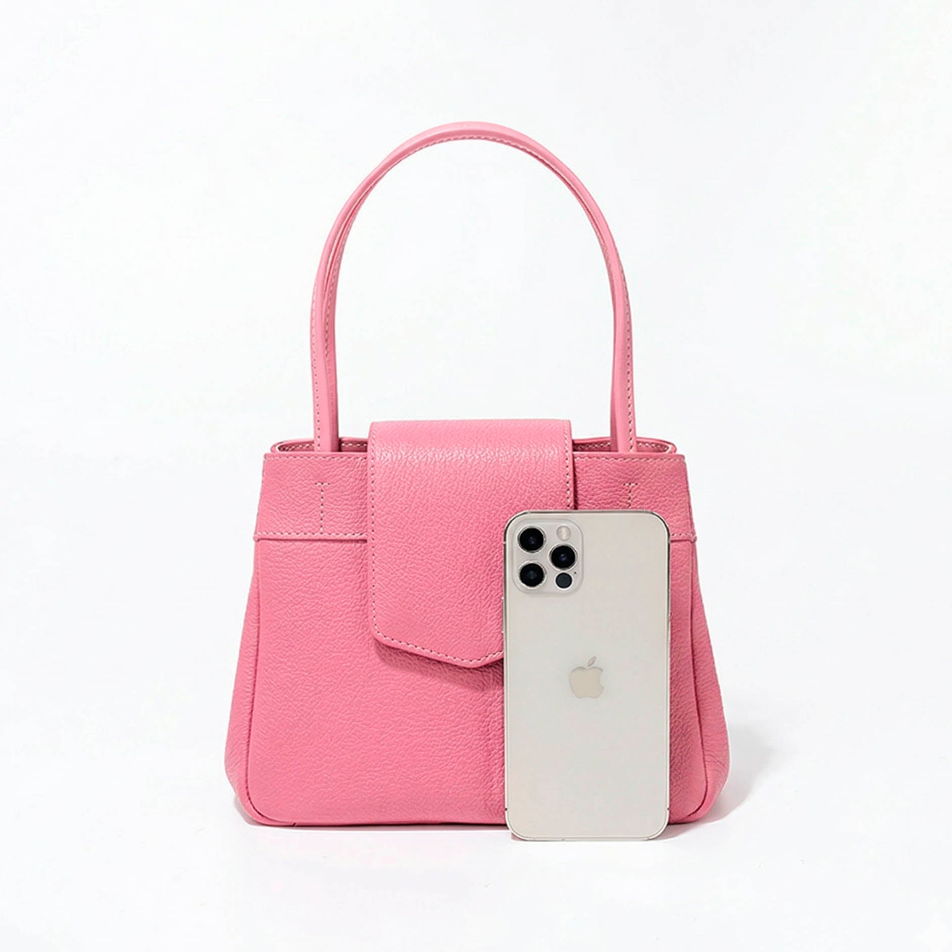 Valmio Tirena leather women's handbag - pink