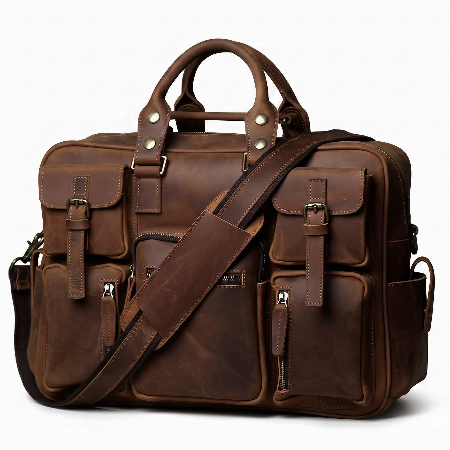 Leather Briefcase Valmio Kensington – Light Brown