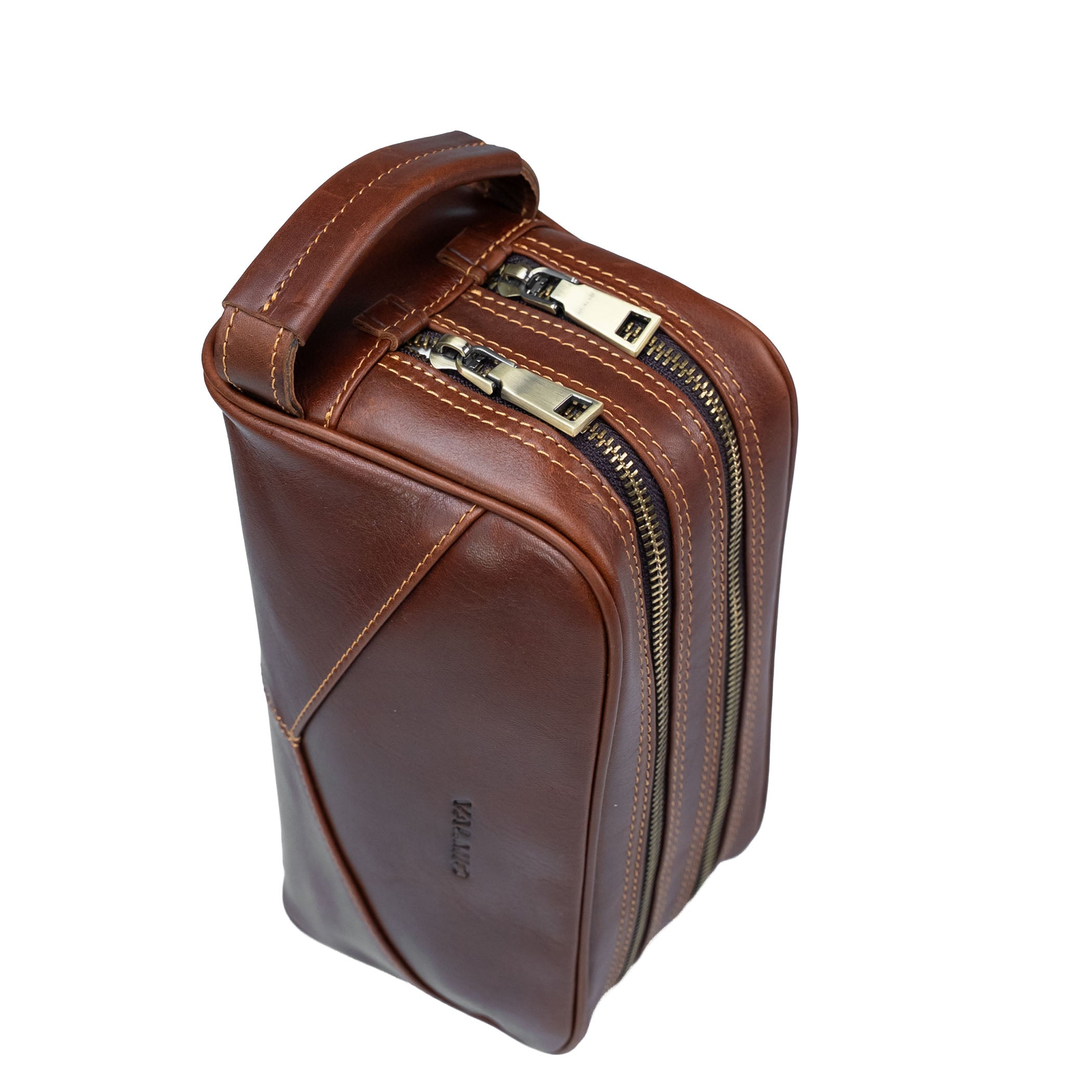 Valmio Hornes Leather Toiletry Bag
