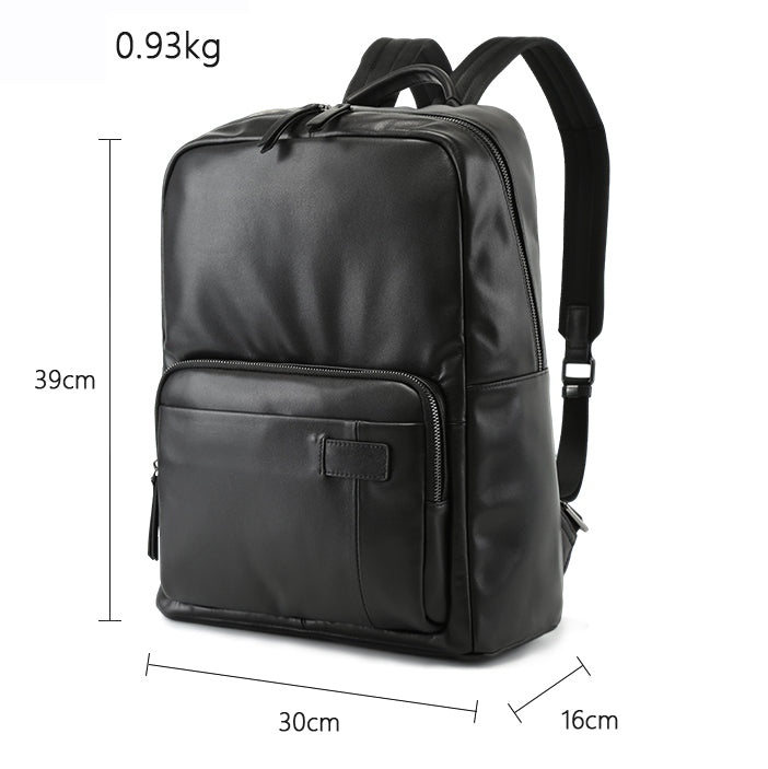 Leder-Rucksack Valmio Calder – Schwarz