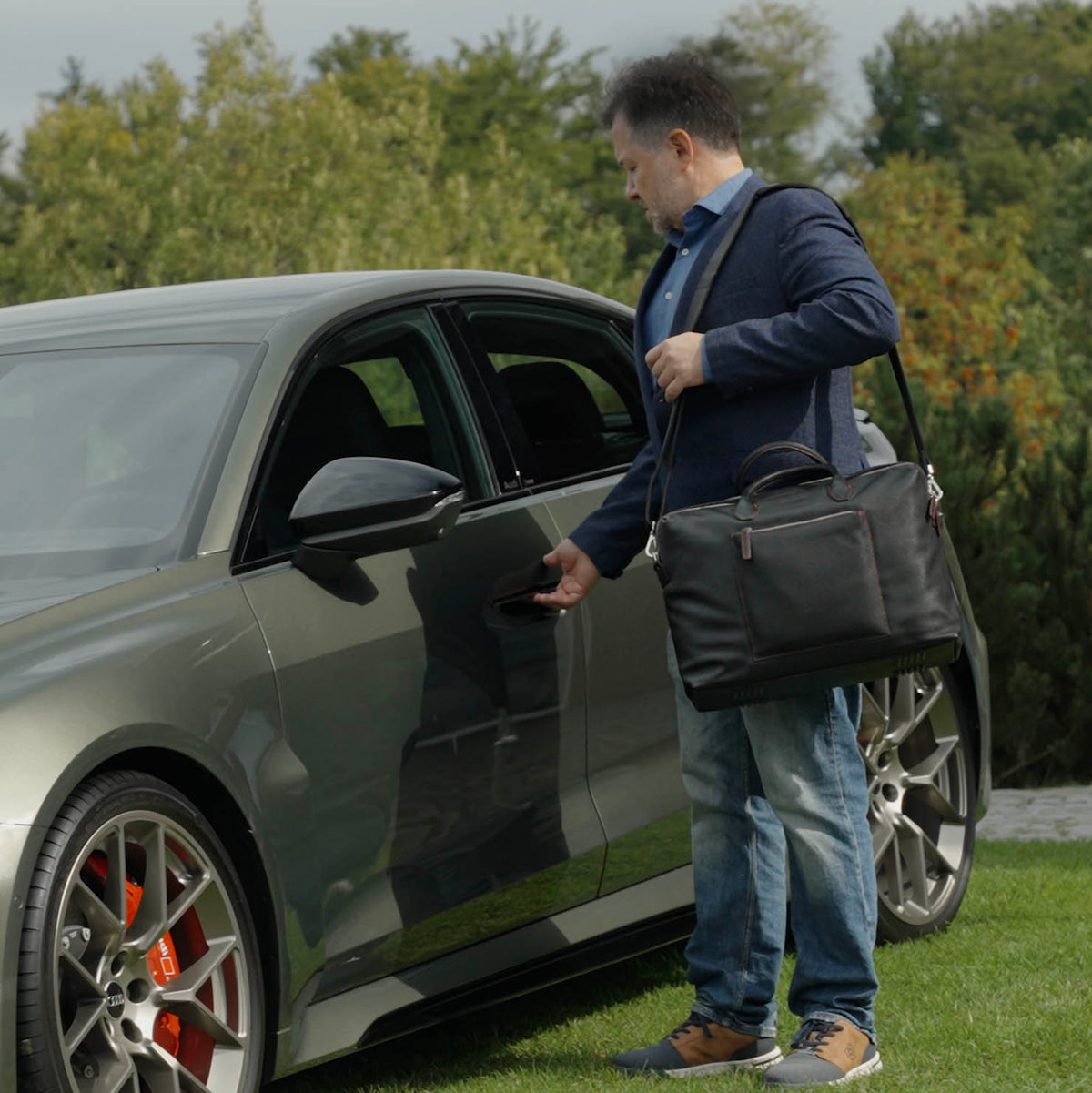 Leather Travel Bag Valmio Stark Black – photo 11