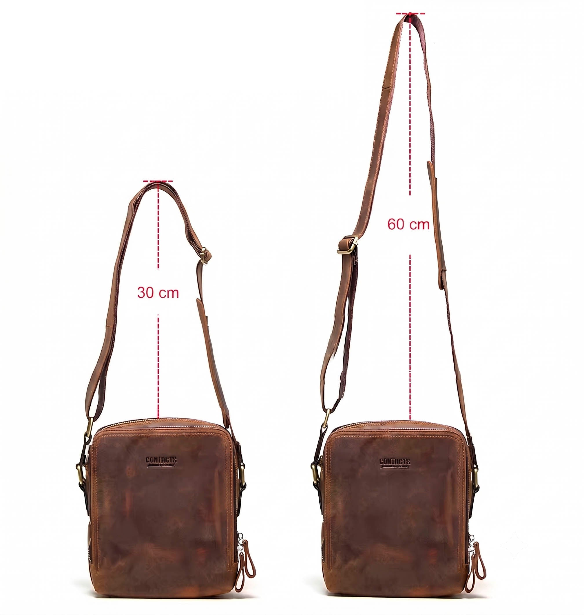 Men's Brown Crossbody Bag Lerno