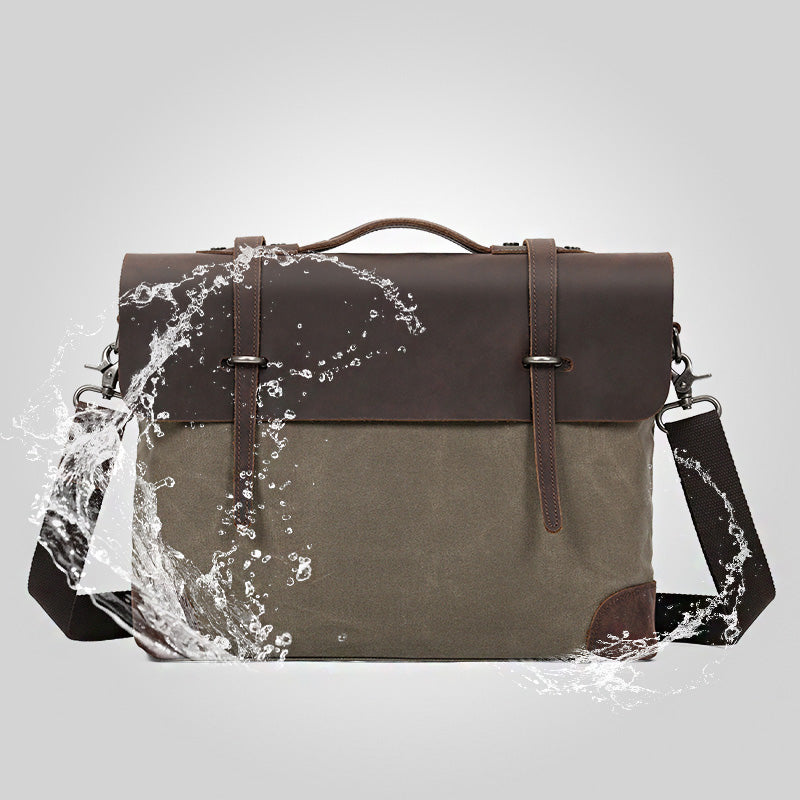 Men's Leather Briefcase Valmio Weston – green