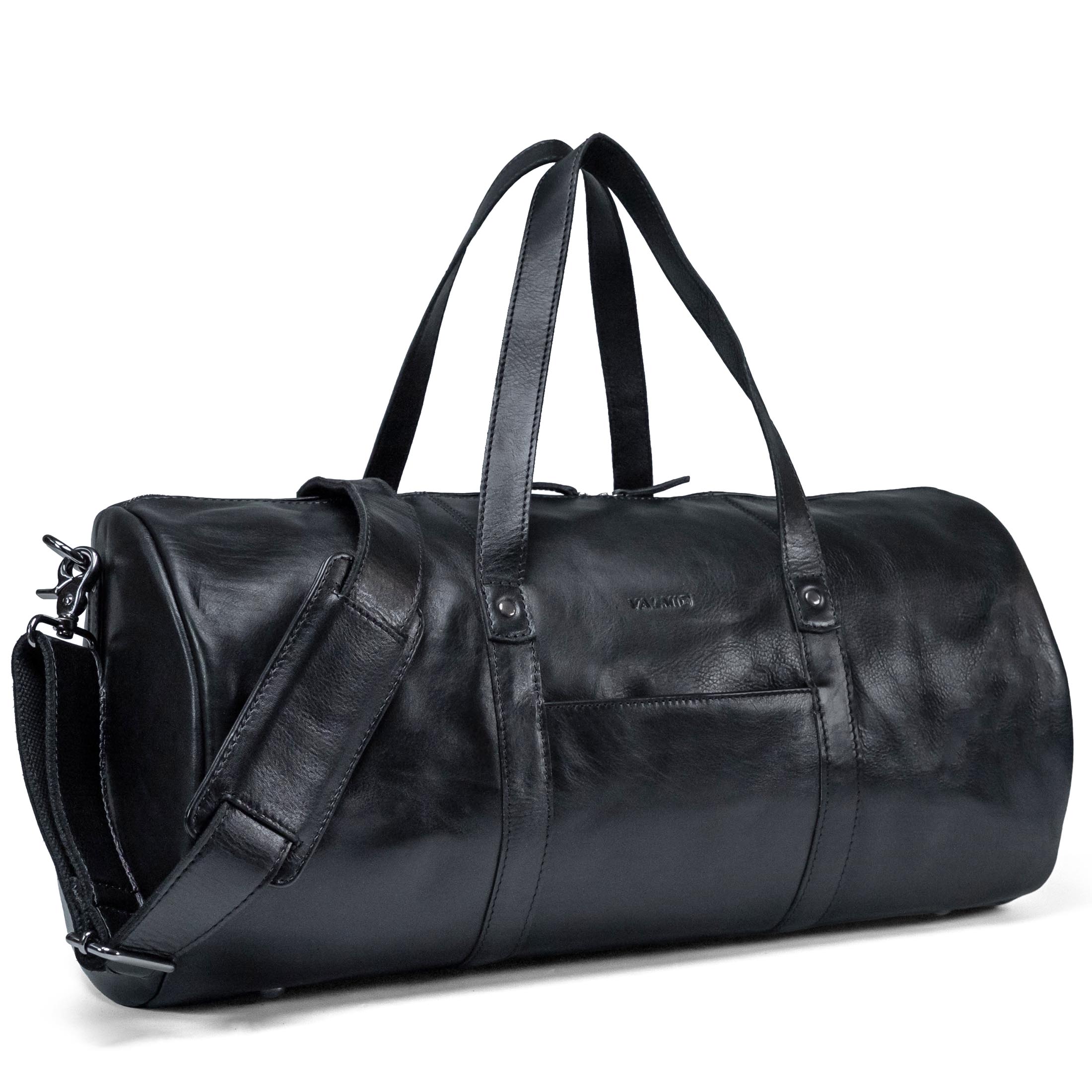 Black Leather Travel Bag Valmio Homs