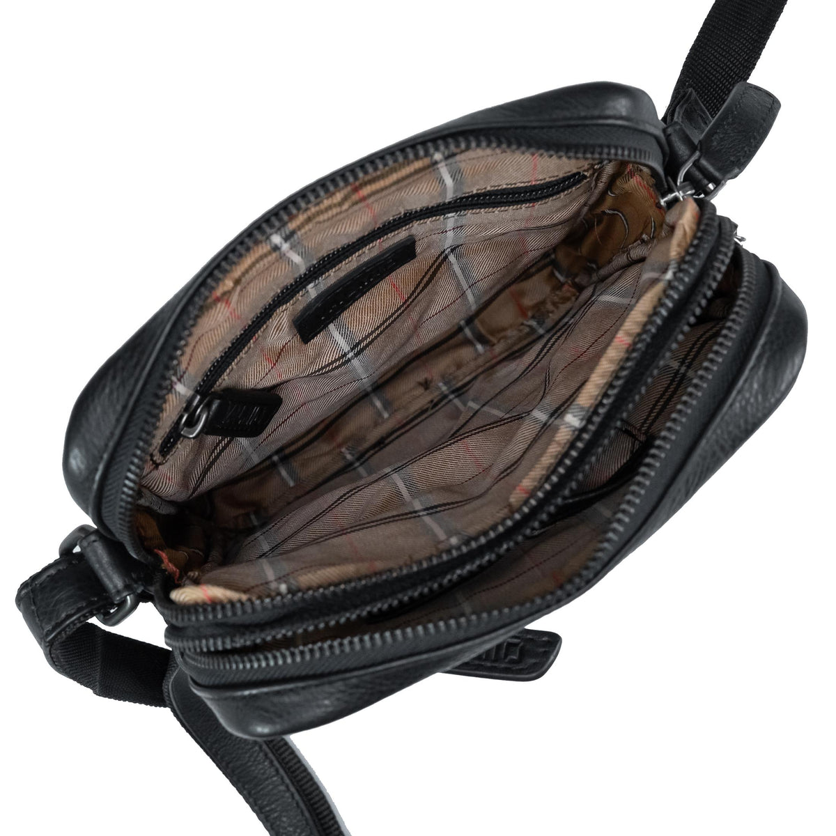 Valmio Lino Leather Shoulder Bag - Black