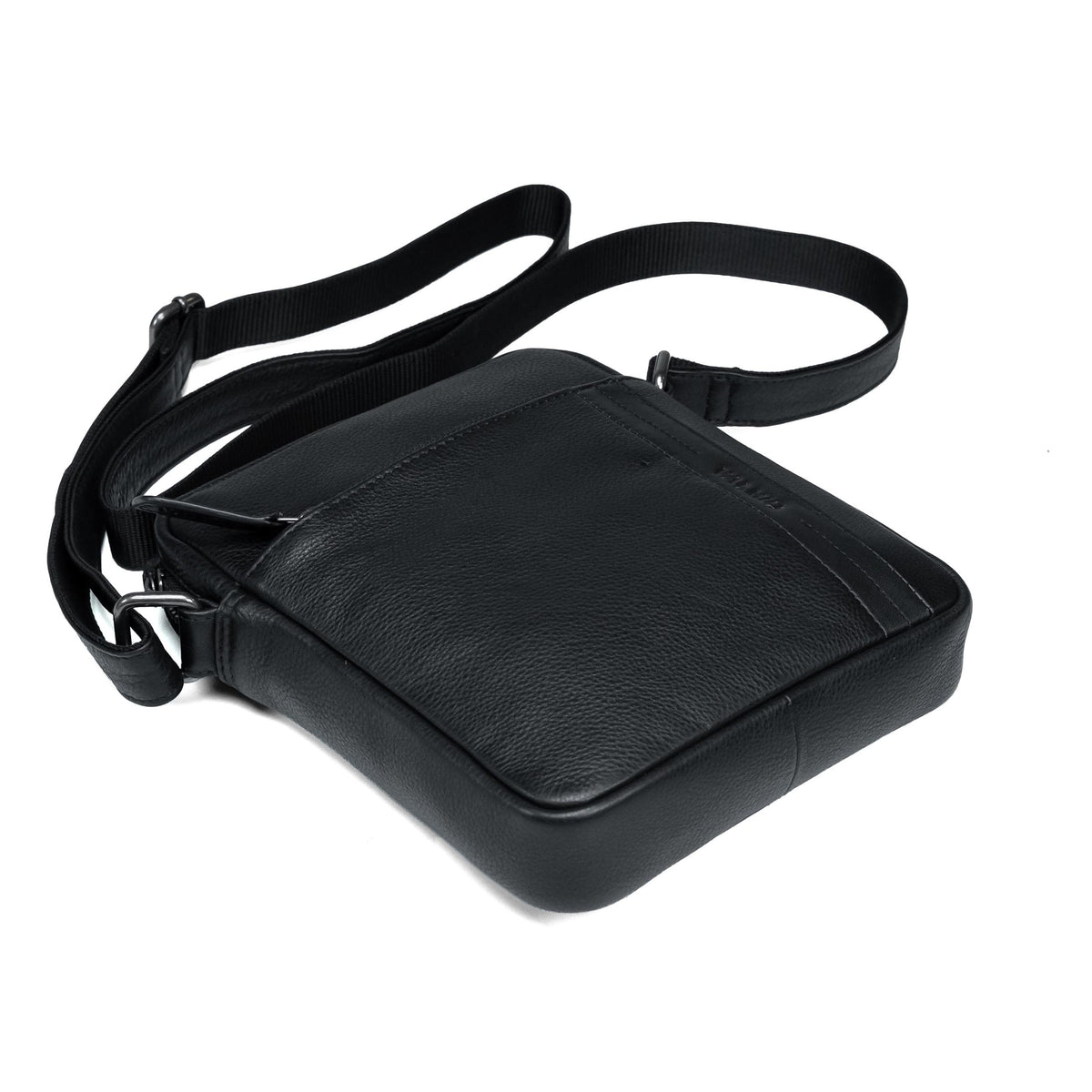 Valmio Lino-L Men's Leather Shoulder Bag – Black