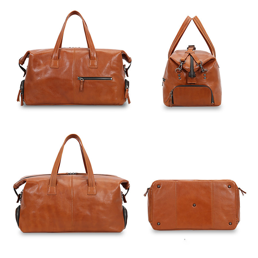 Braune Leder-Reisetasche Valmio Belmont