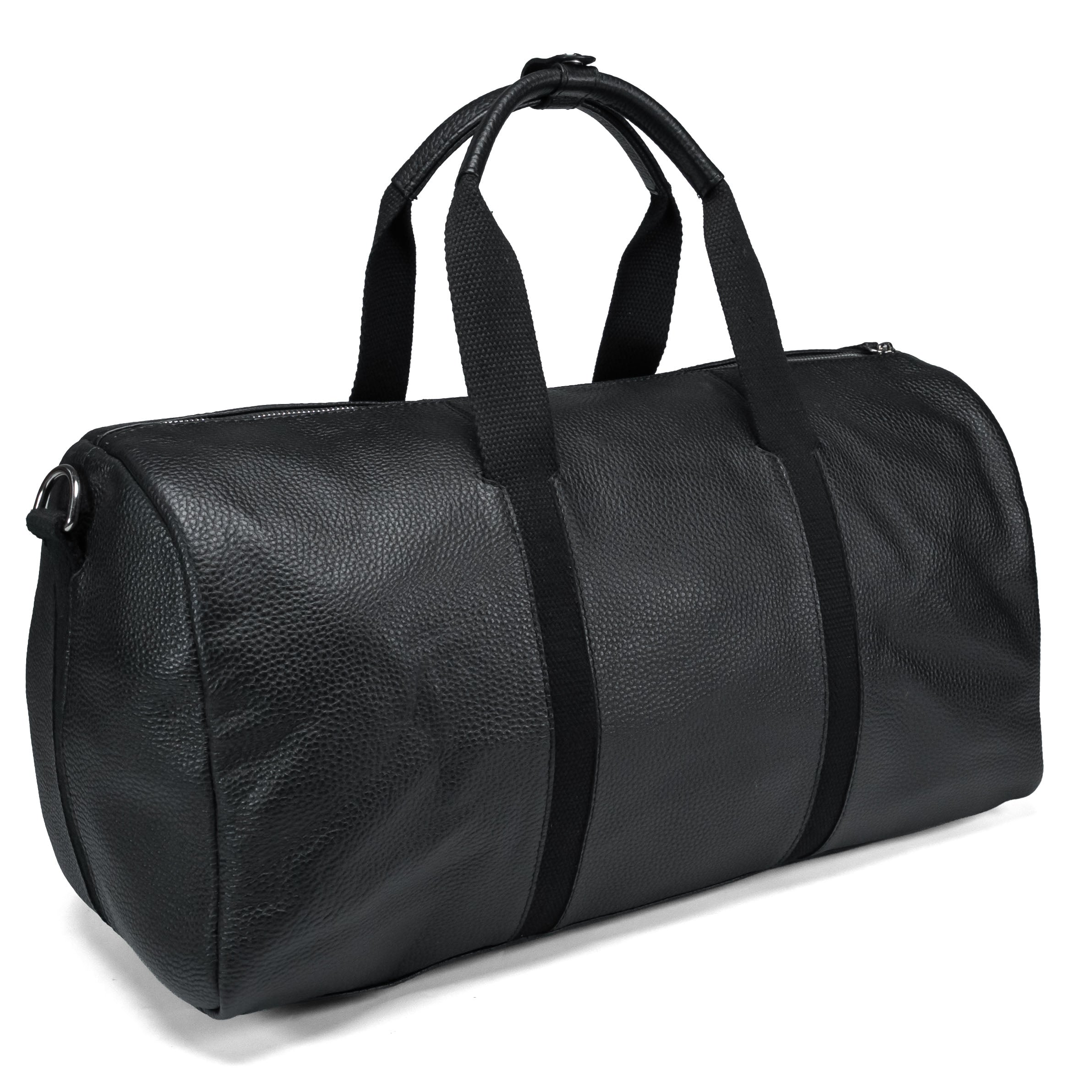 Valmio Comes Reisetasche aus Leder Schwarz