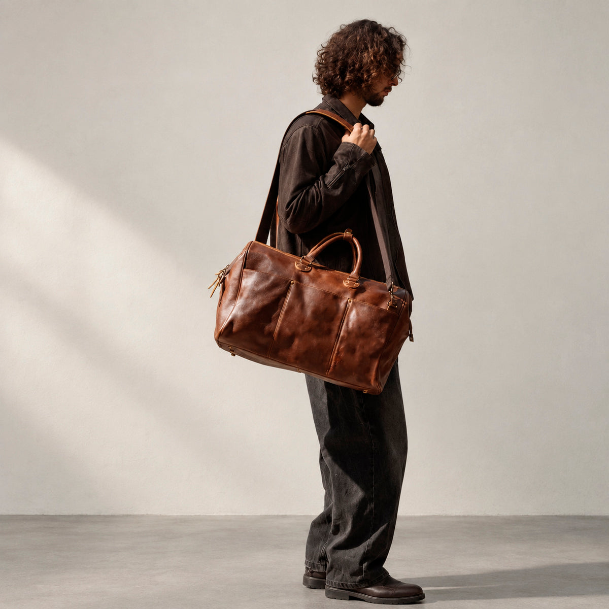 Leder-Reisetasche Valmio Wexford Braun – Foto 6