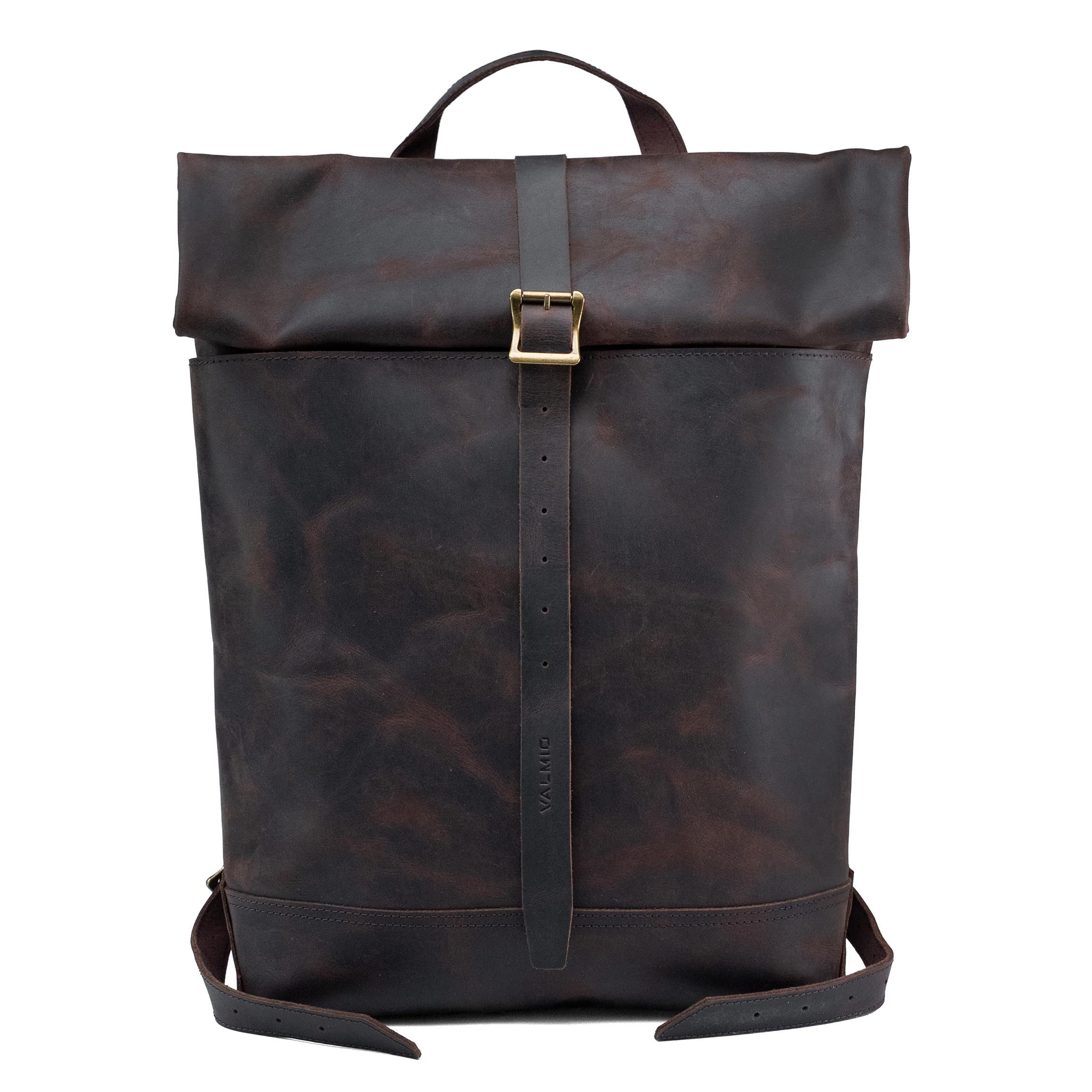 Valmio Astorsen Roll-Top Leder-Rucksack – CRB Braun