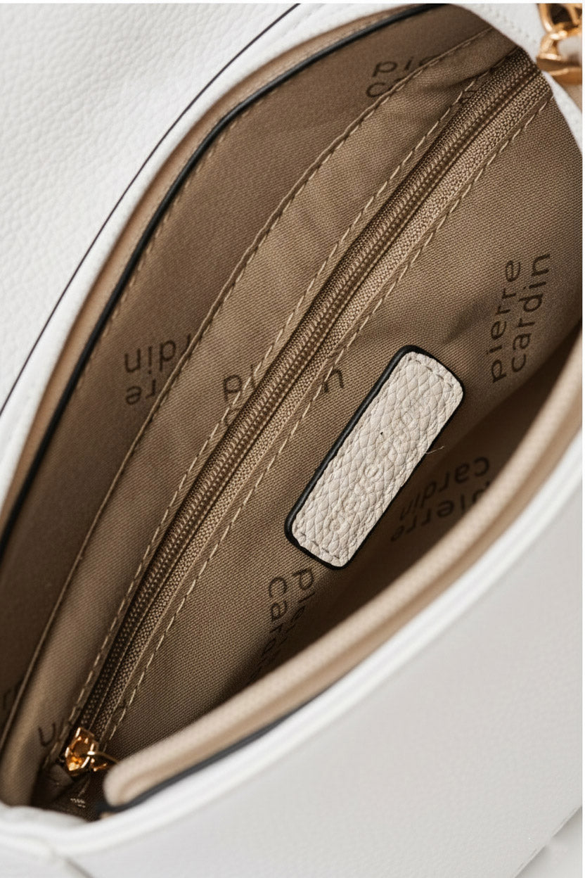 Öko-Lederhandtasche PIERRE CARDIN 6821 Bianko