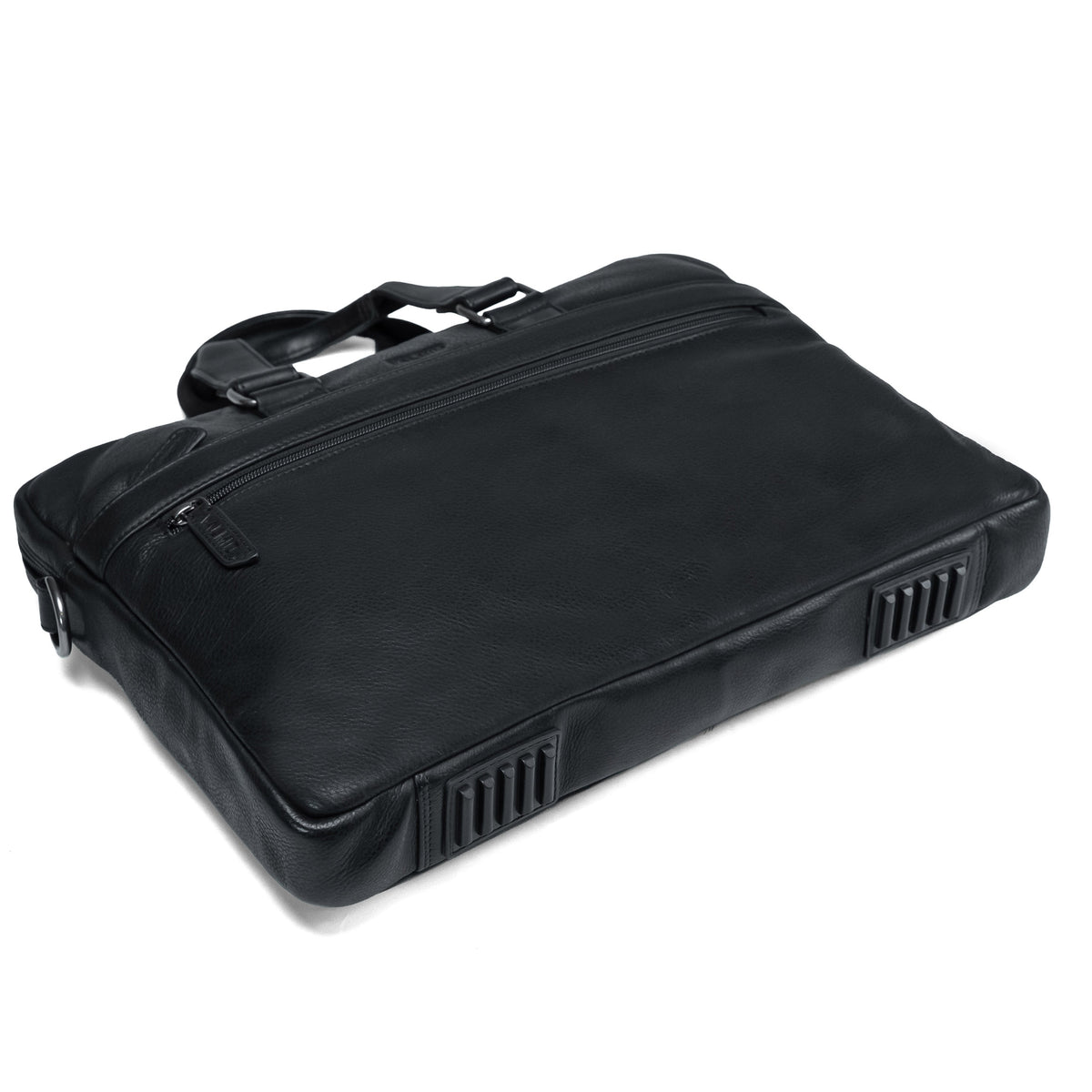 Valmio Neris Leather Laptop Bag - Black