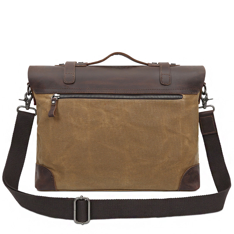 Herren Leder-Aktentasche Valmio Weston – sandkhaki