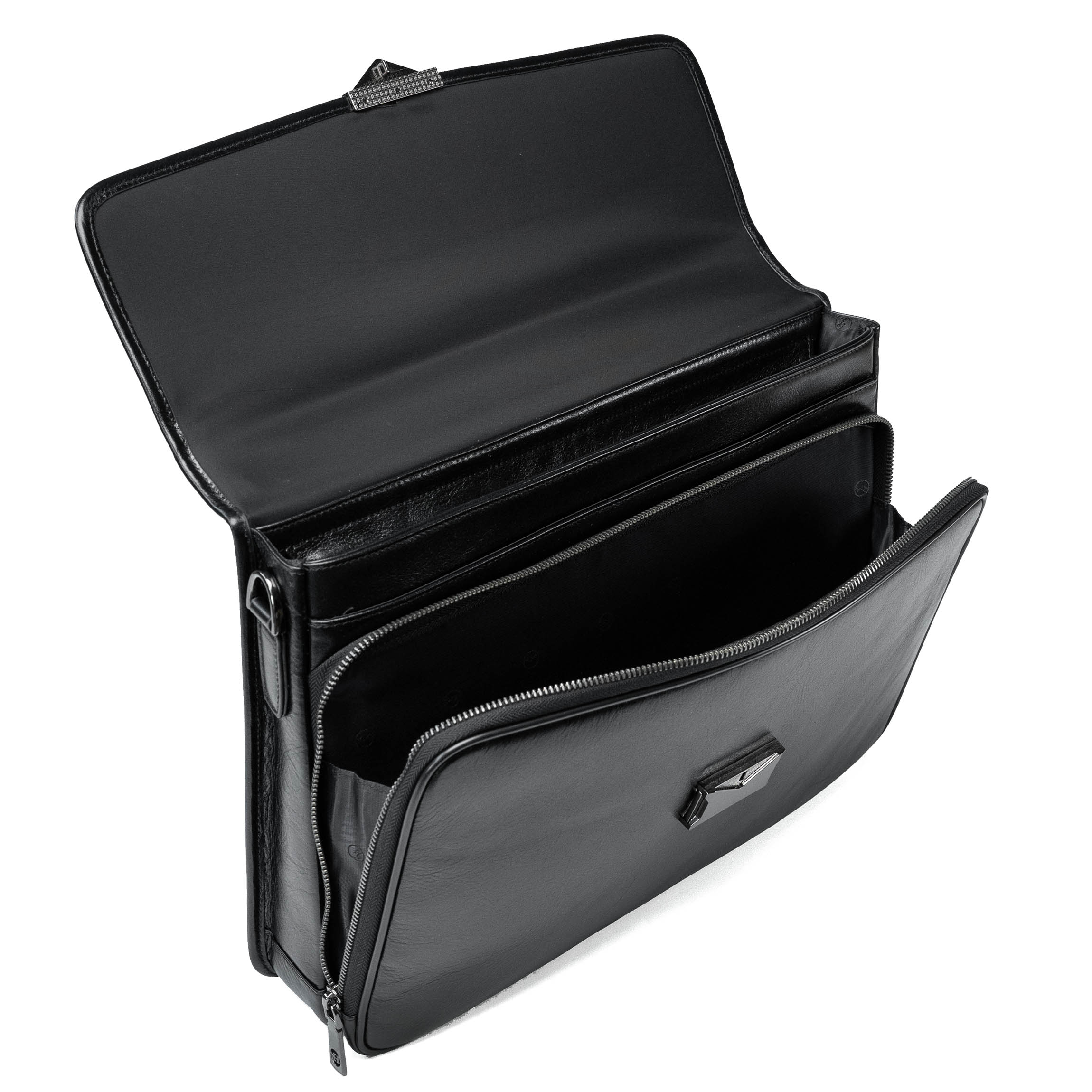 Aenso schwarze Herren Leder-Aktentasche