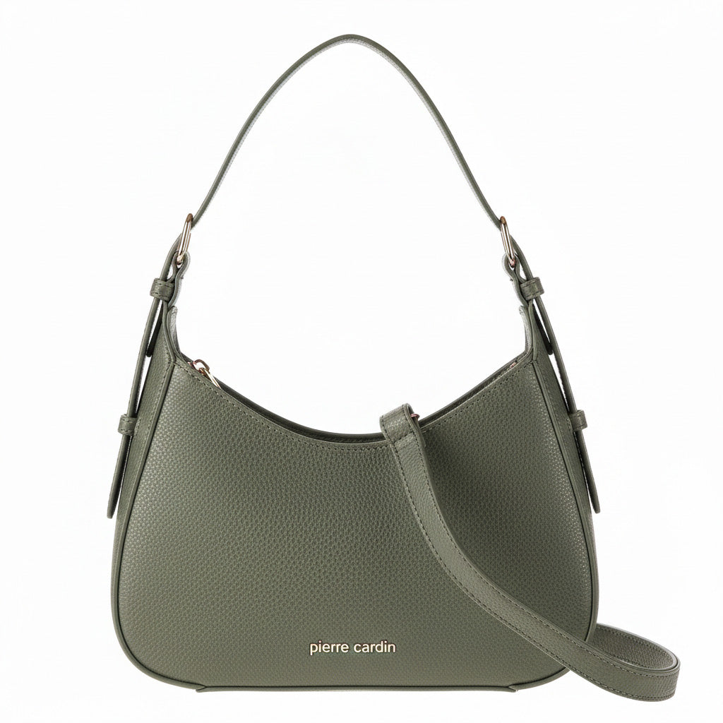 Organic leather handbag PIERRE CARDIN 7401 VERDE
