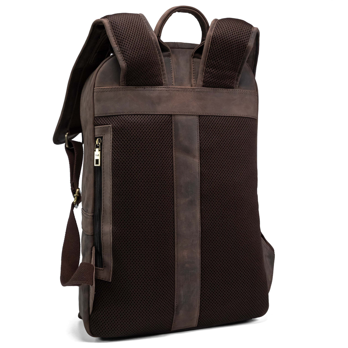 Valmio Gale Leather Backpack Brown