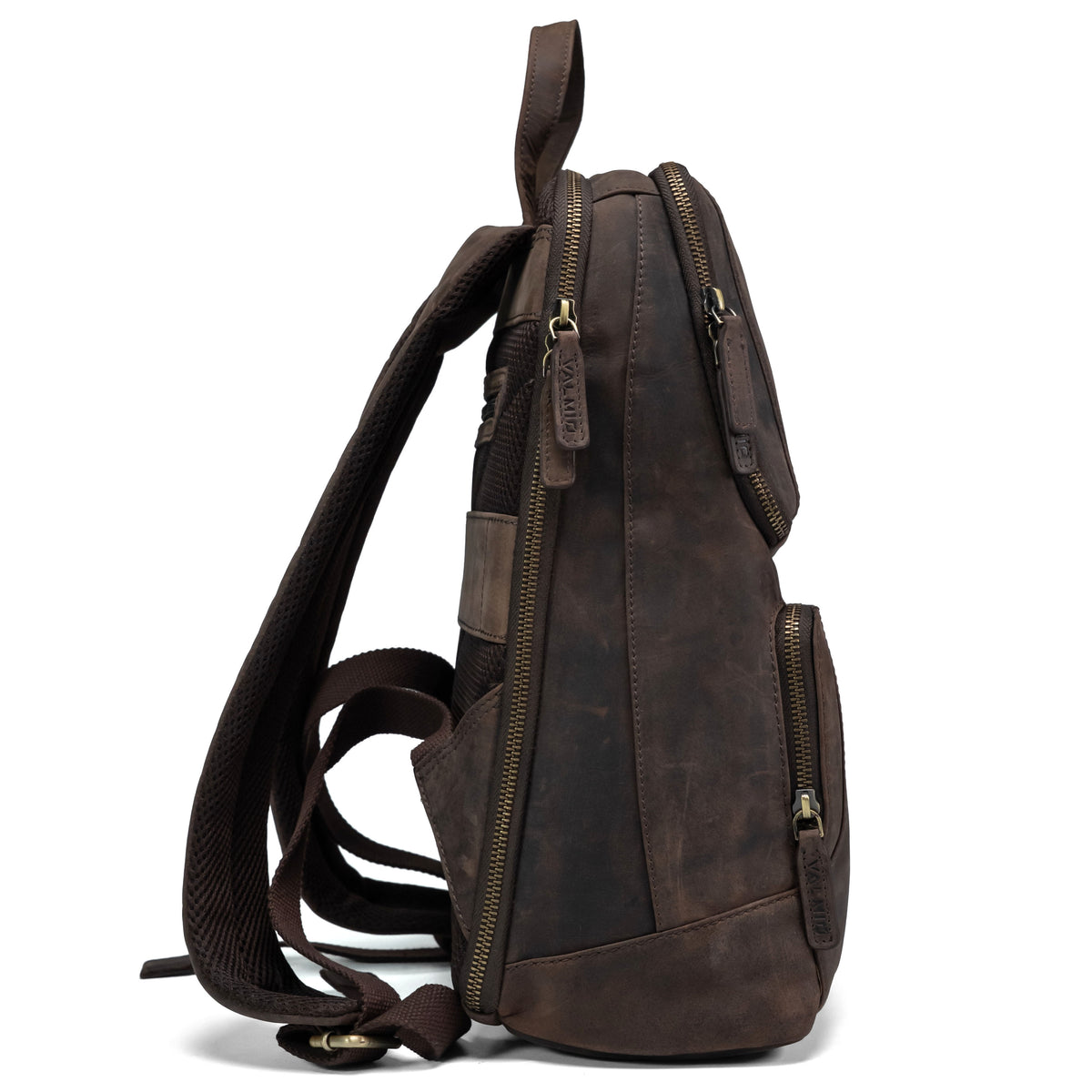 Valmio Apex Leather Backpack Brown