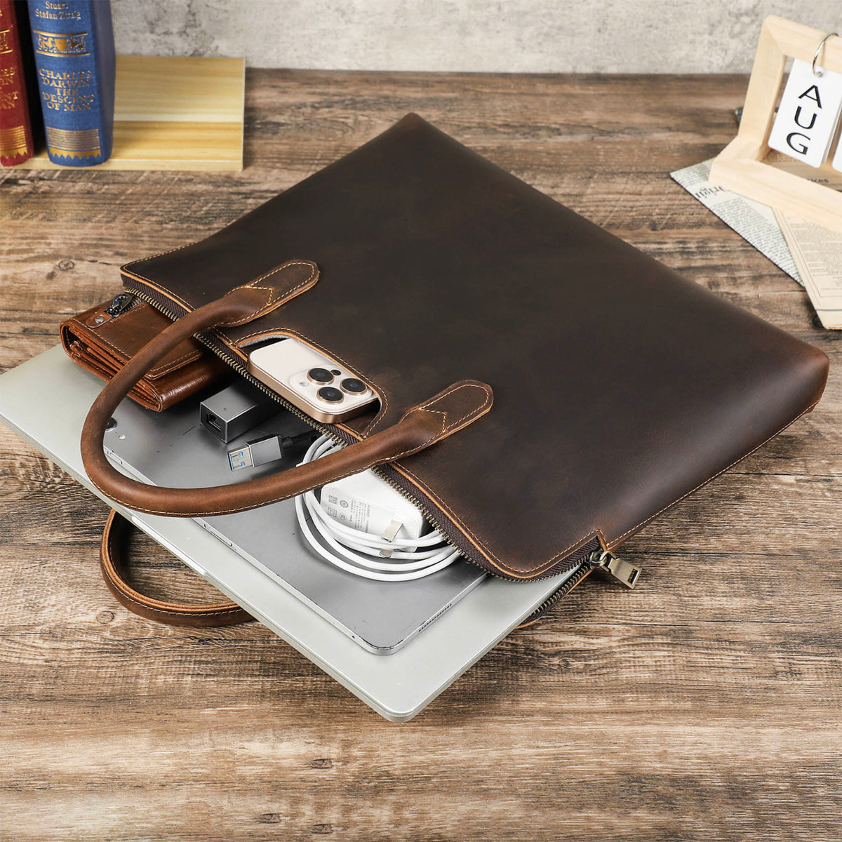 Elegante Leder-Aktentasche Ventura Slim – Foto 6