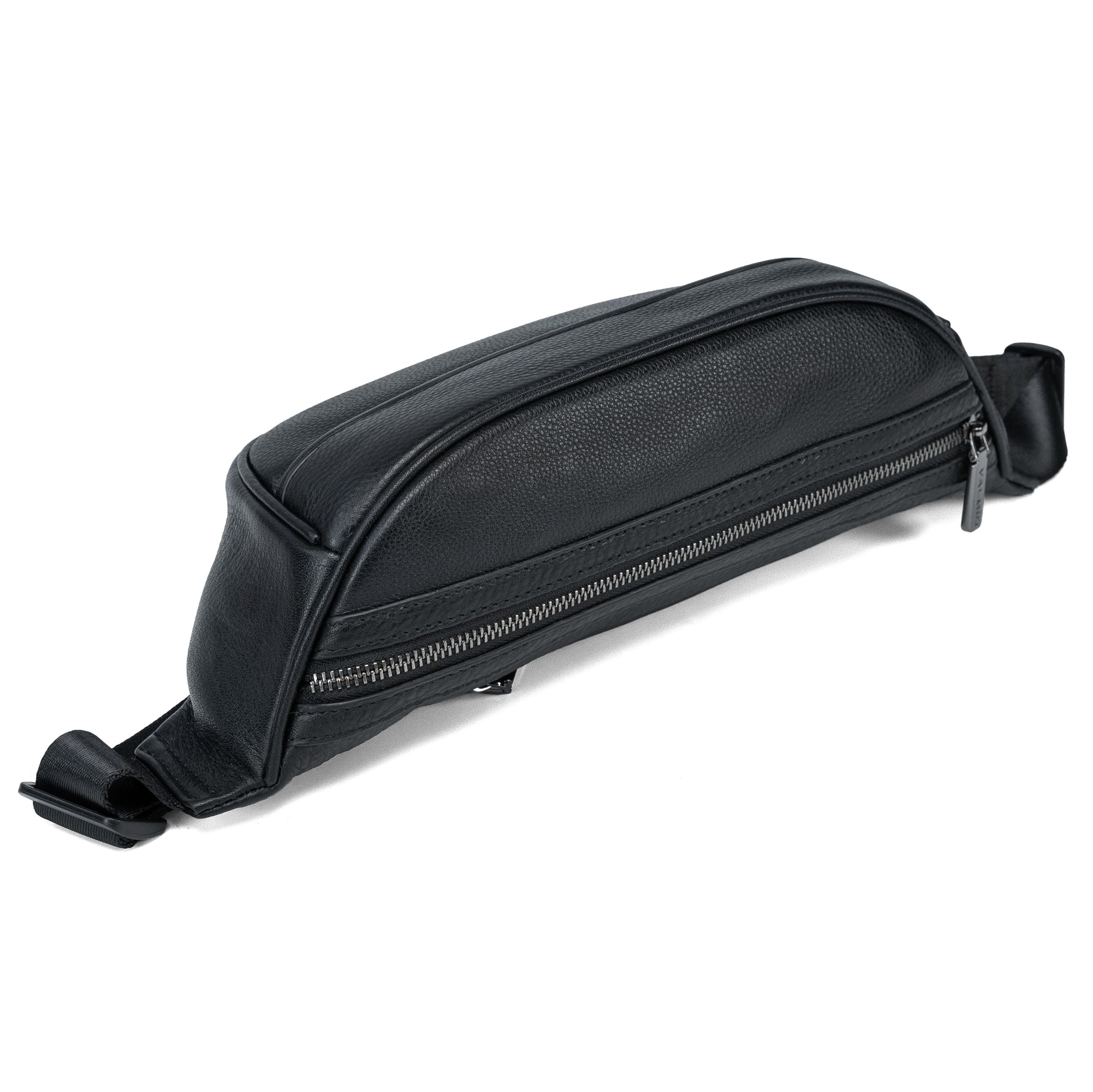 Valmio Base men's leather waist bag - black