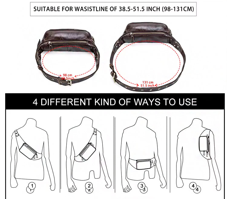 Valmio Rolls Men's Leather Belt Bag
