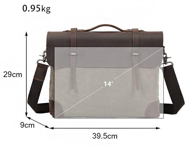 Men's Leather Briefcase Valmio Weston – green