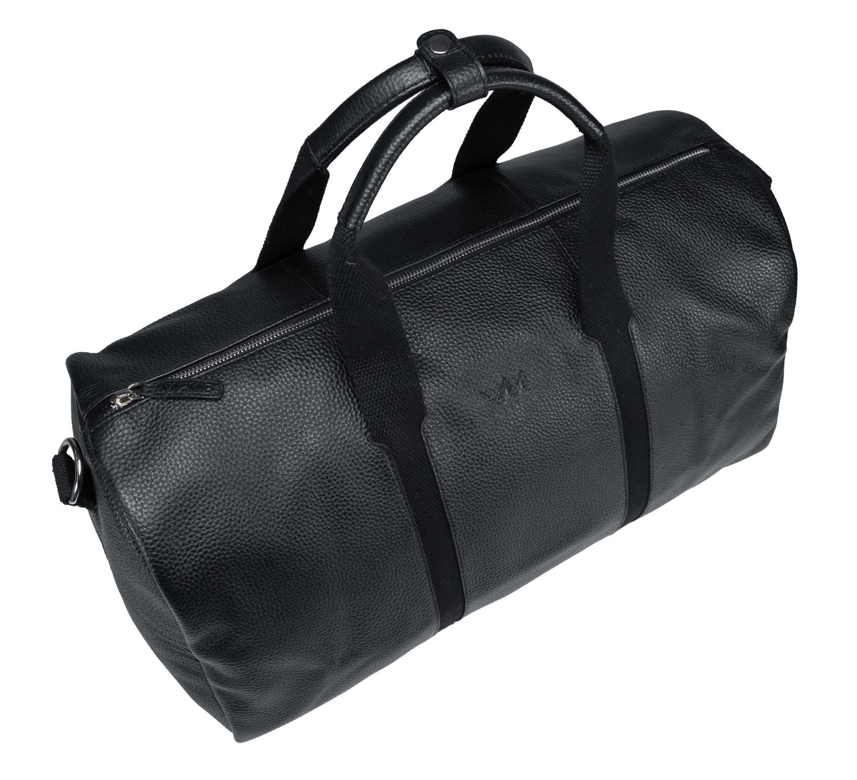 Valmio Comes Reisetasche aus Leder Schwarz