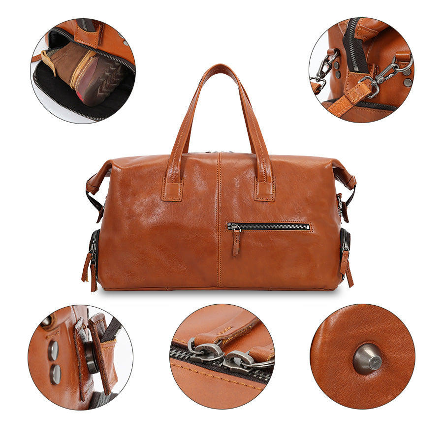 Braune Leder-Reisetasche Valmio Belmont