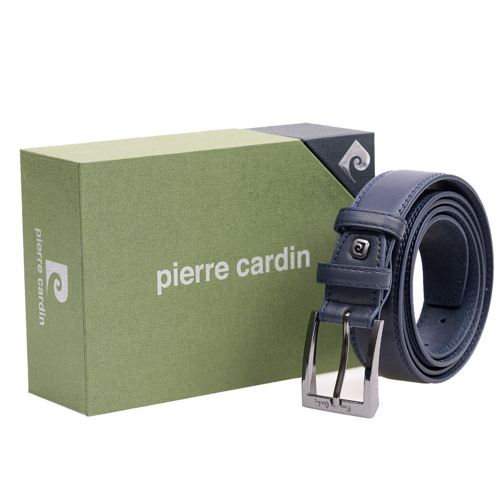 Men's leather belt Pierre Cardin 2505 BLU
