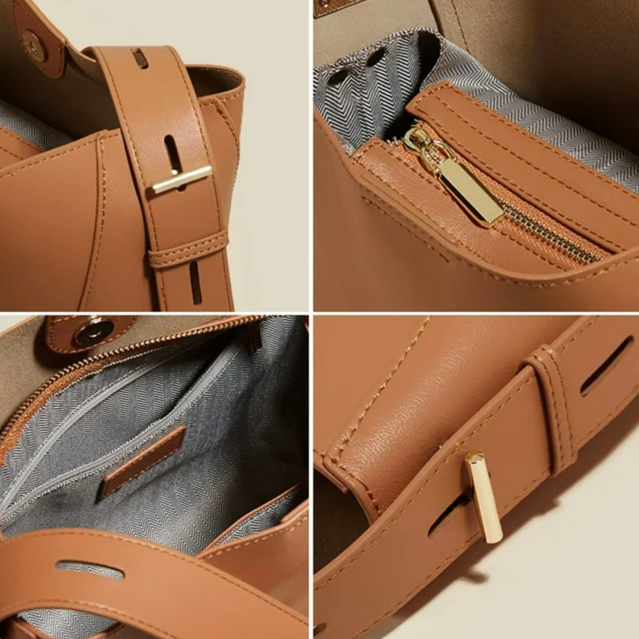 Valmio Melina Leder Damen Tasche - Braun