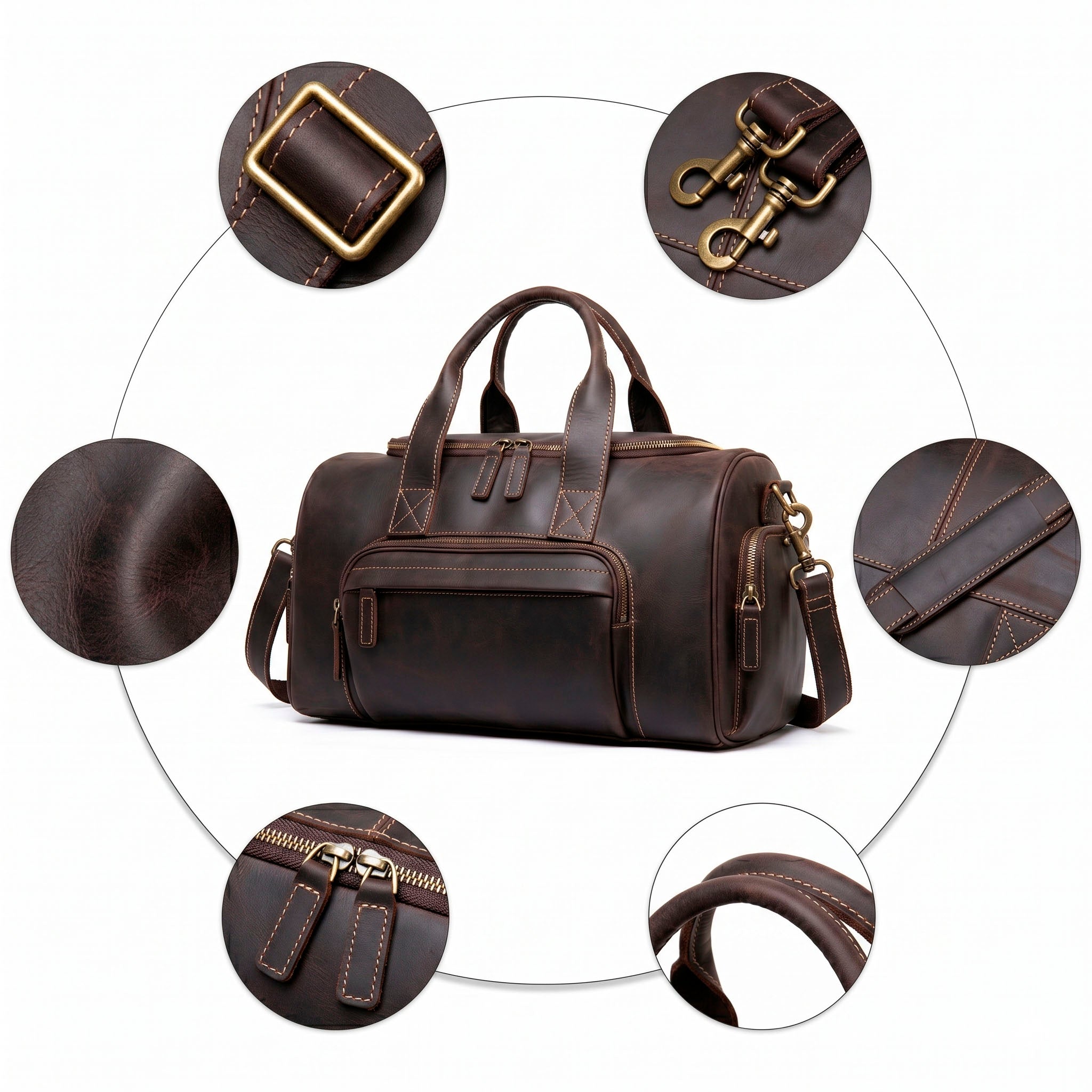 Valmio Como Weekend Travel Bag – Dark Brown