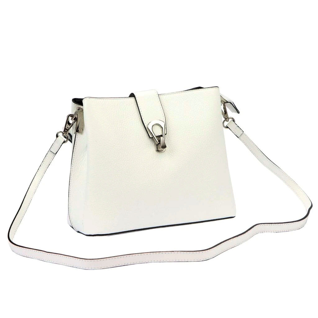 Leather women's handbag LUKA 24-069 White