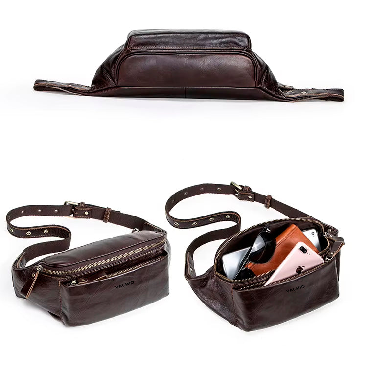 Valmio Rolls Men's Leather Belt Bag