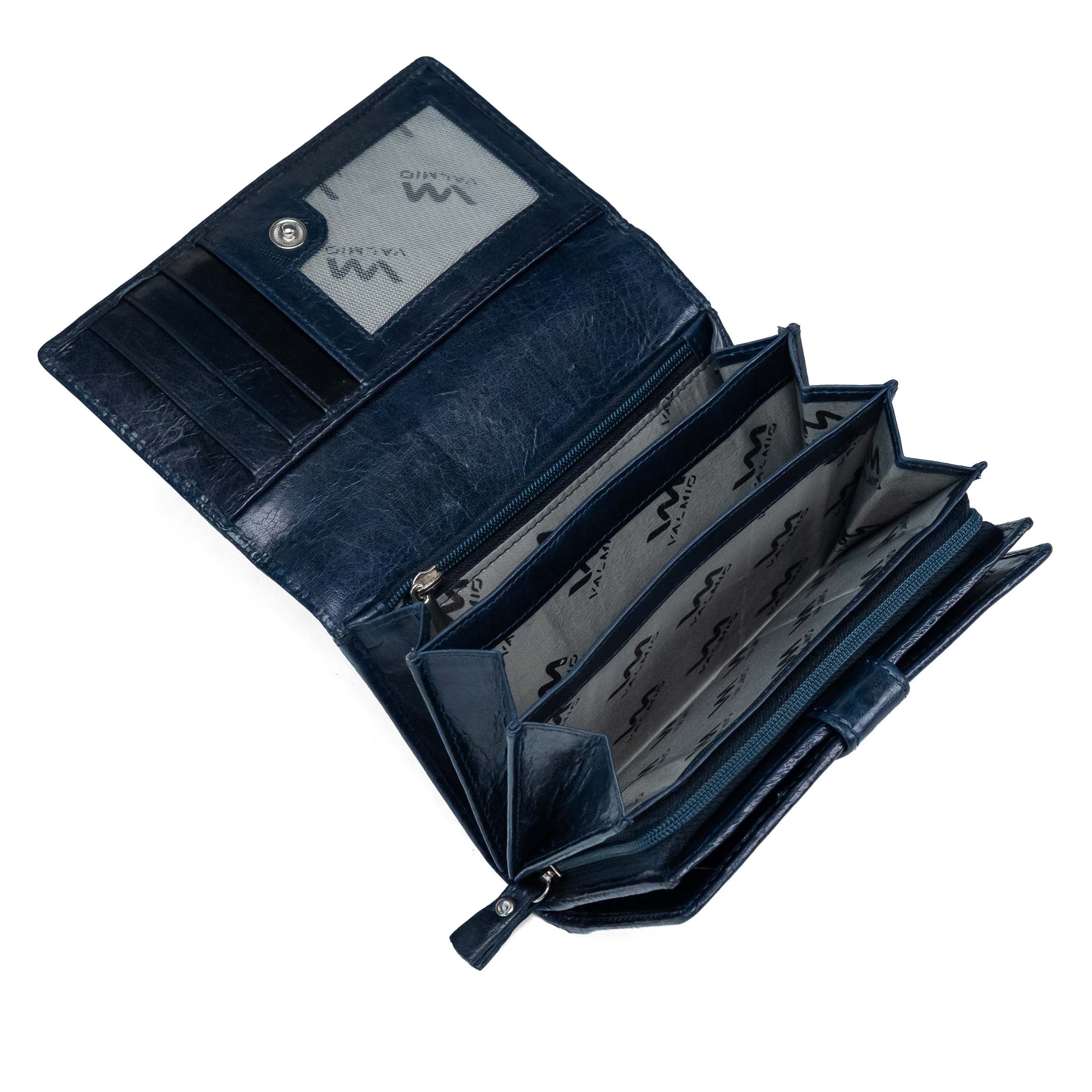 Women's Leather Wallet Valmio Nyos 2430 Dark Blue