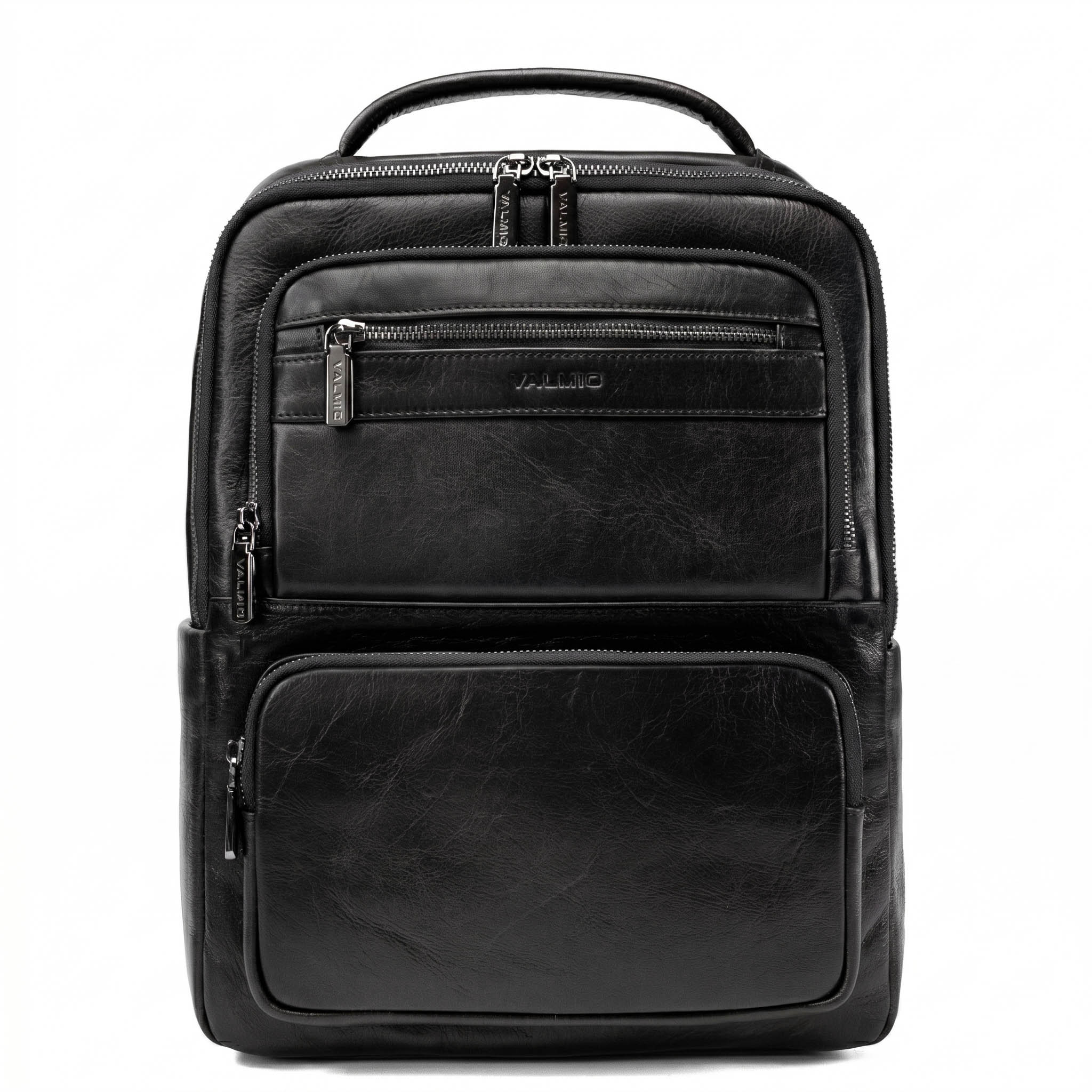 Valmio Kordon luxuriöser Leder-Rucksack - schwarz