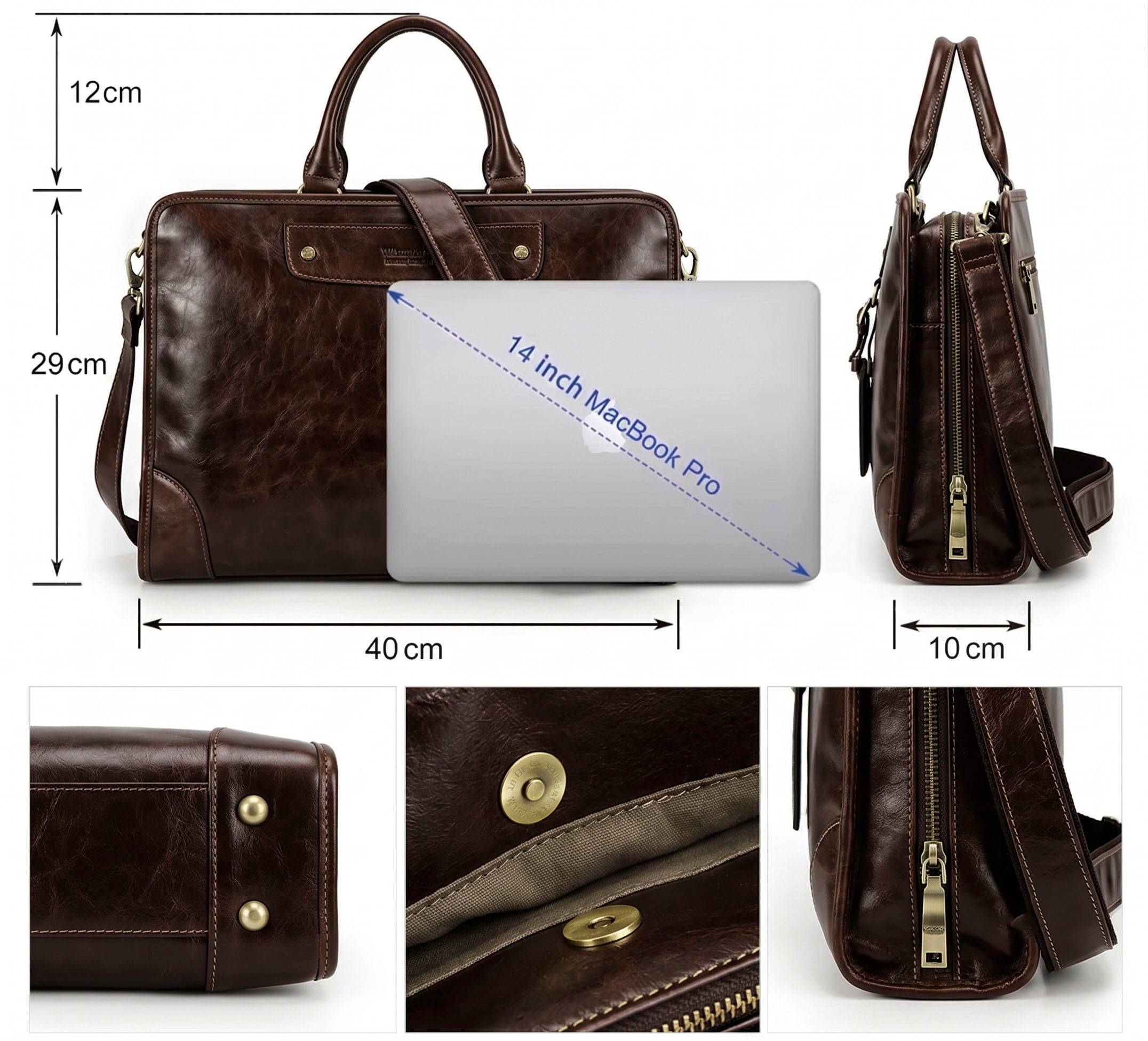 Lendon Leder-Laptoptasche