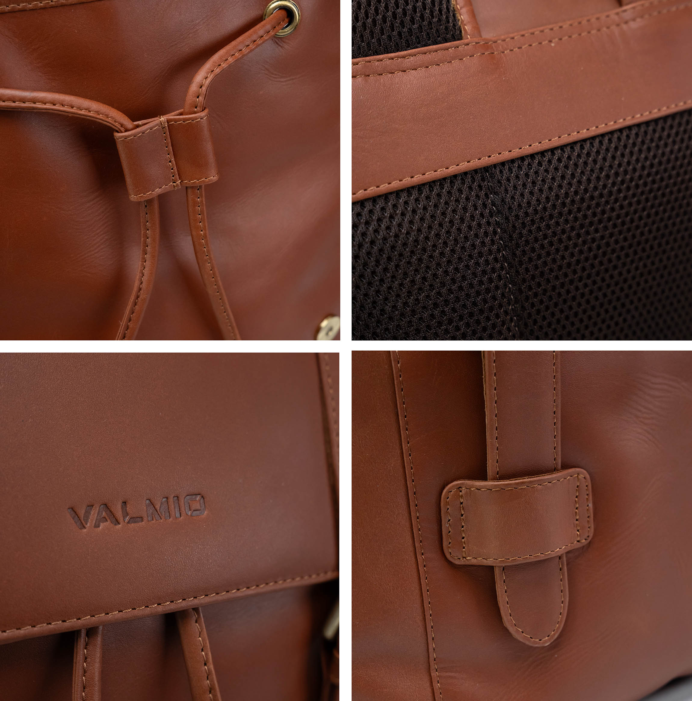 Valmio Noble Lederrucksack Dunkelcognac