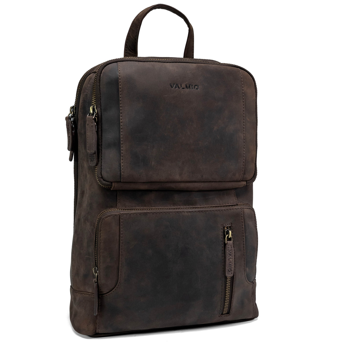 Valmio Apex Leather Backpack Brown