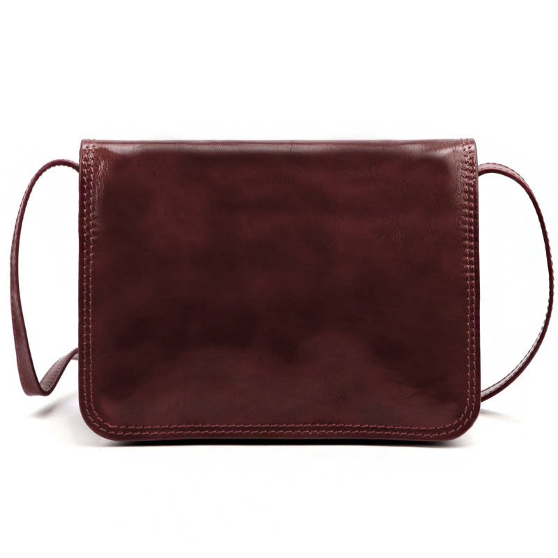 Leather women's handbag FLORENCE 108 red