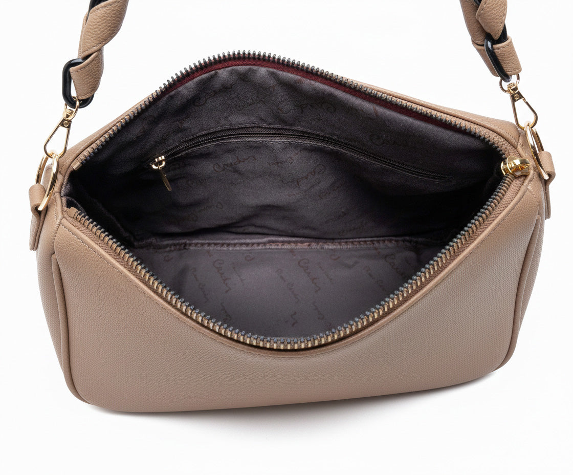 PIERRE CARDIN WX21 306 Taupe eco-leather handbag