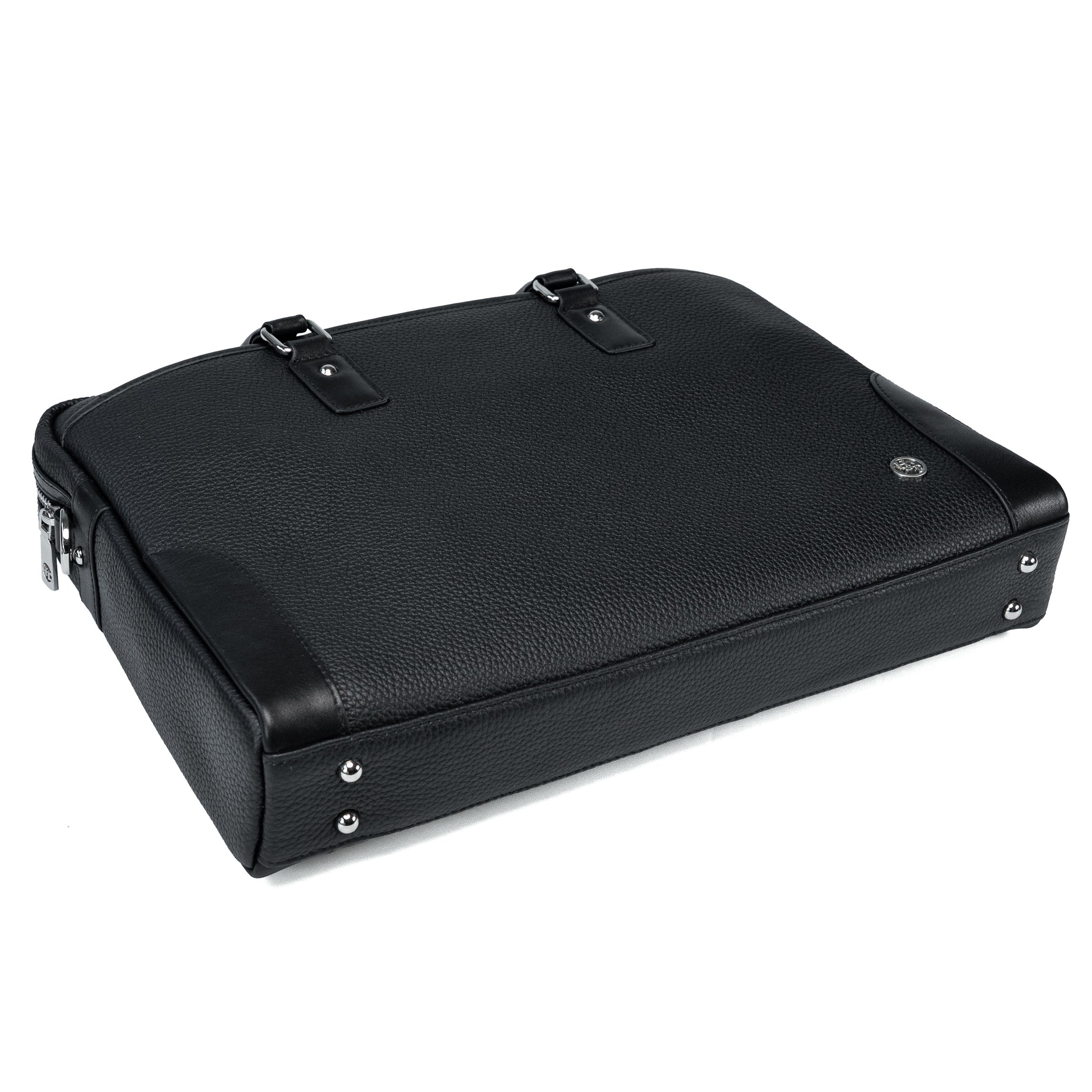 Forton black leather business bag