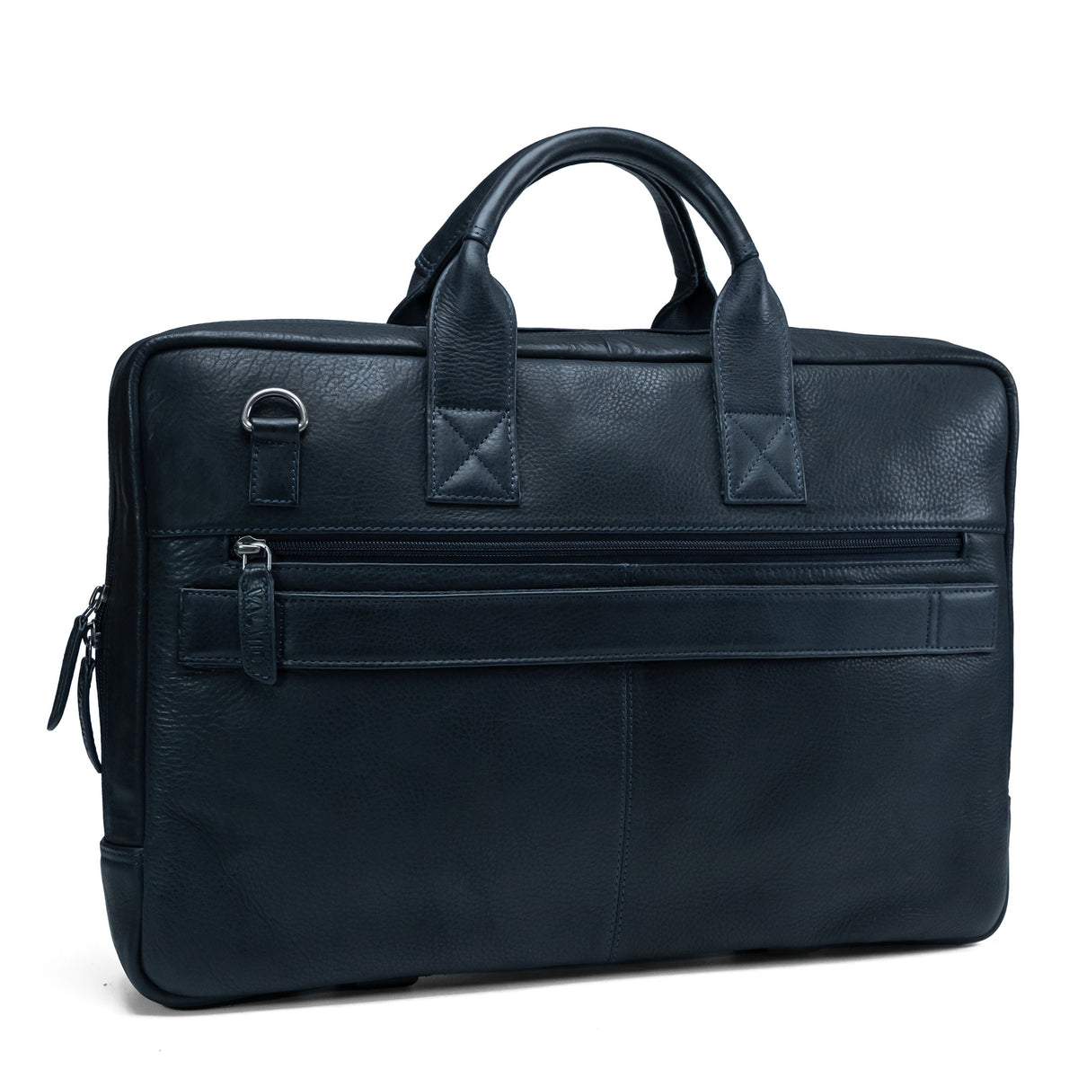 Valmio Lids Leather Laptop Bag - Blue