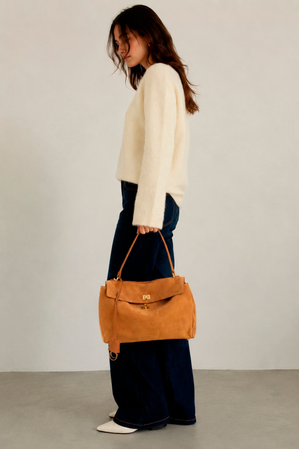 Valmio Lirena leather women's handbag - light brown