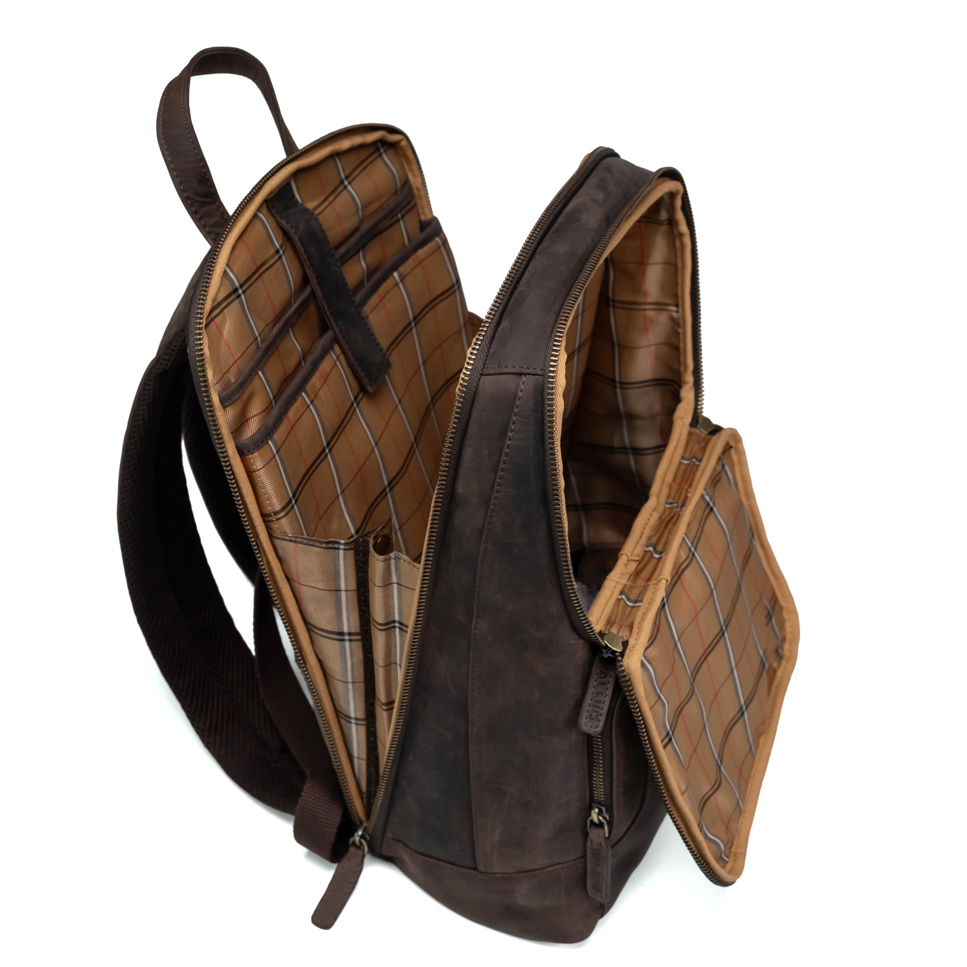 Valmio Apex Leather Backpack Brown