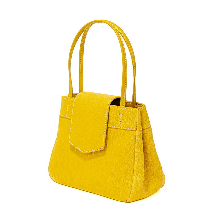 Valmio Tirena leather women's handbag - yellow
