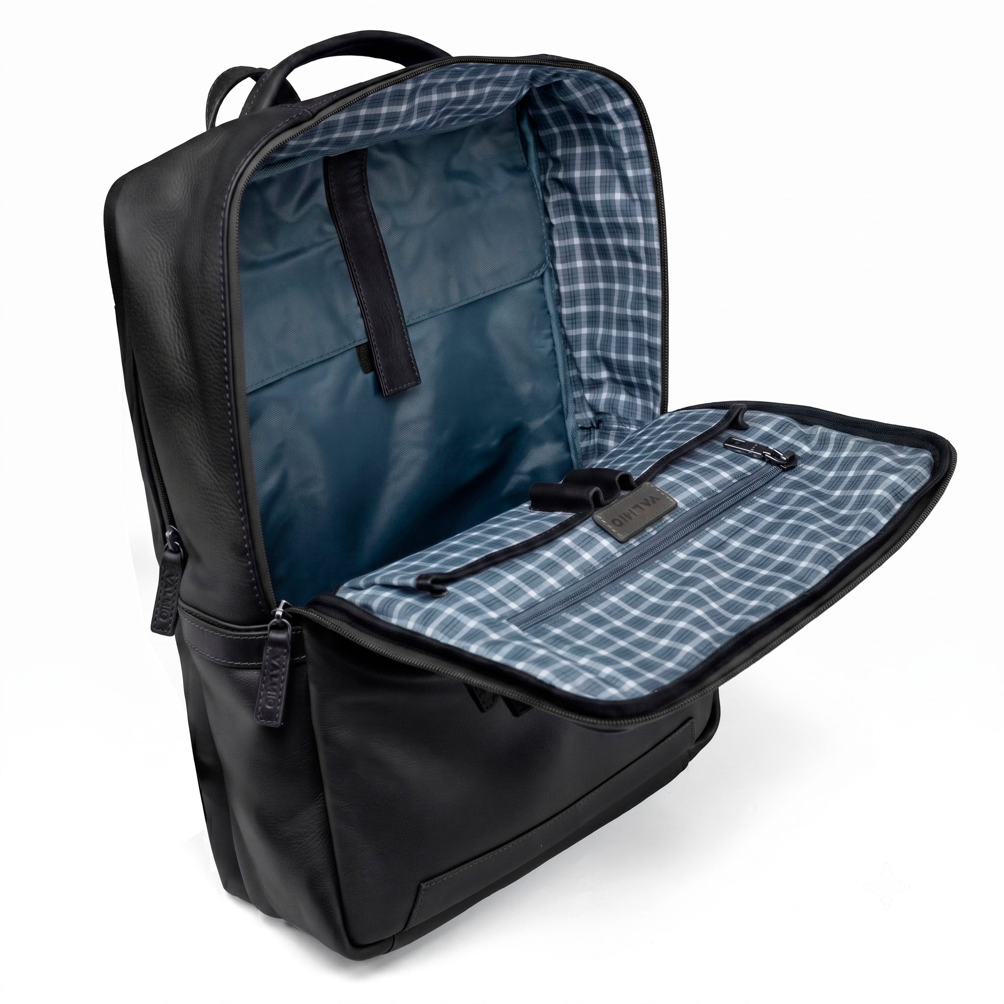 Black Leather Backpack Valmio Hunter