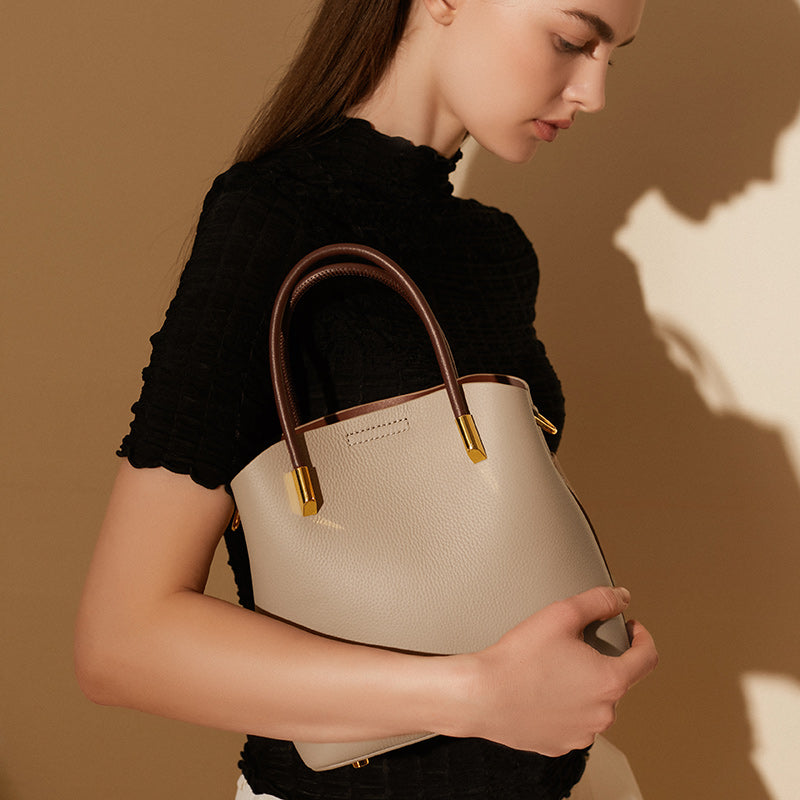 Valmio Karina Leder Damen Tasche - Gelb