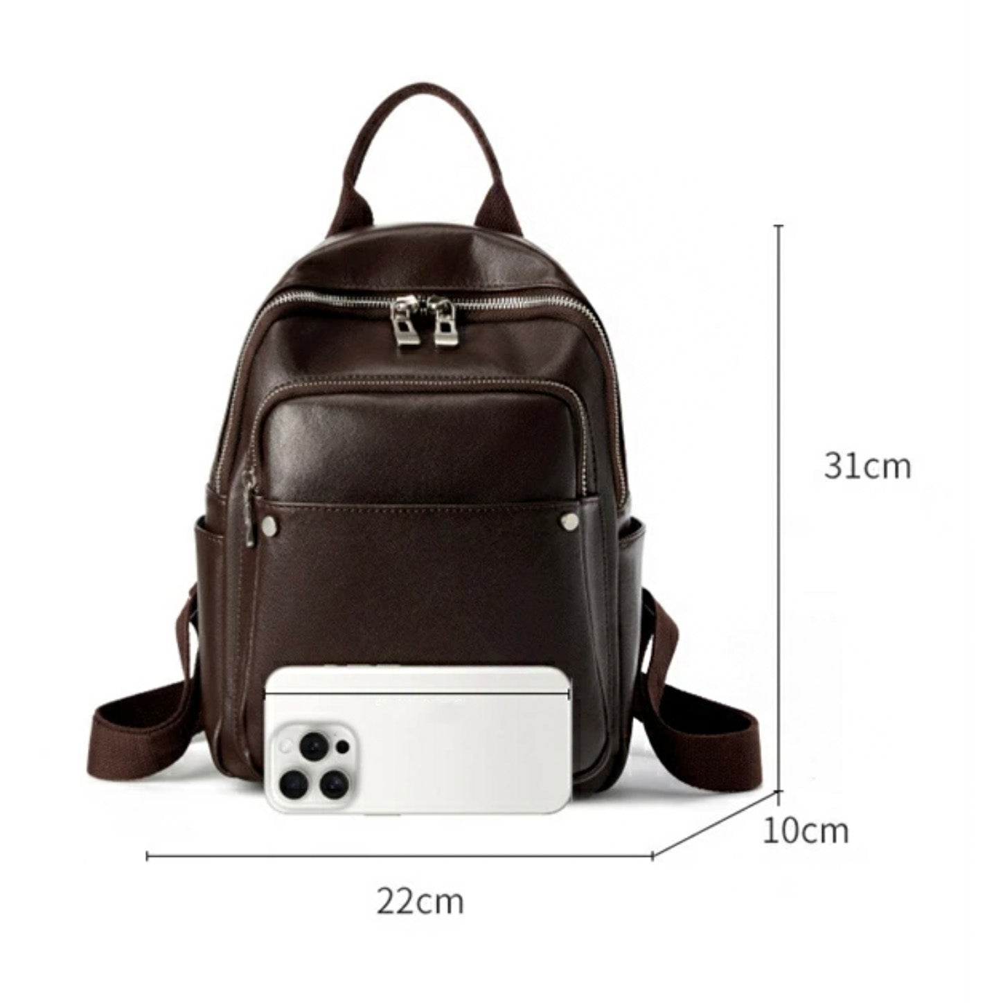 Valmio Velora Leder Damen Rucksack - Dunkelbraun