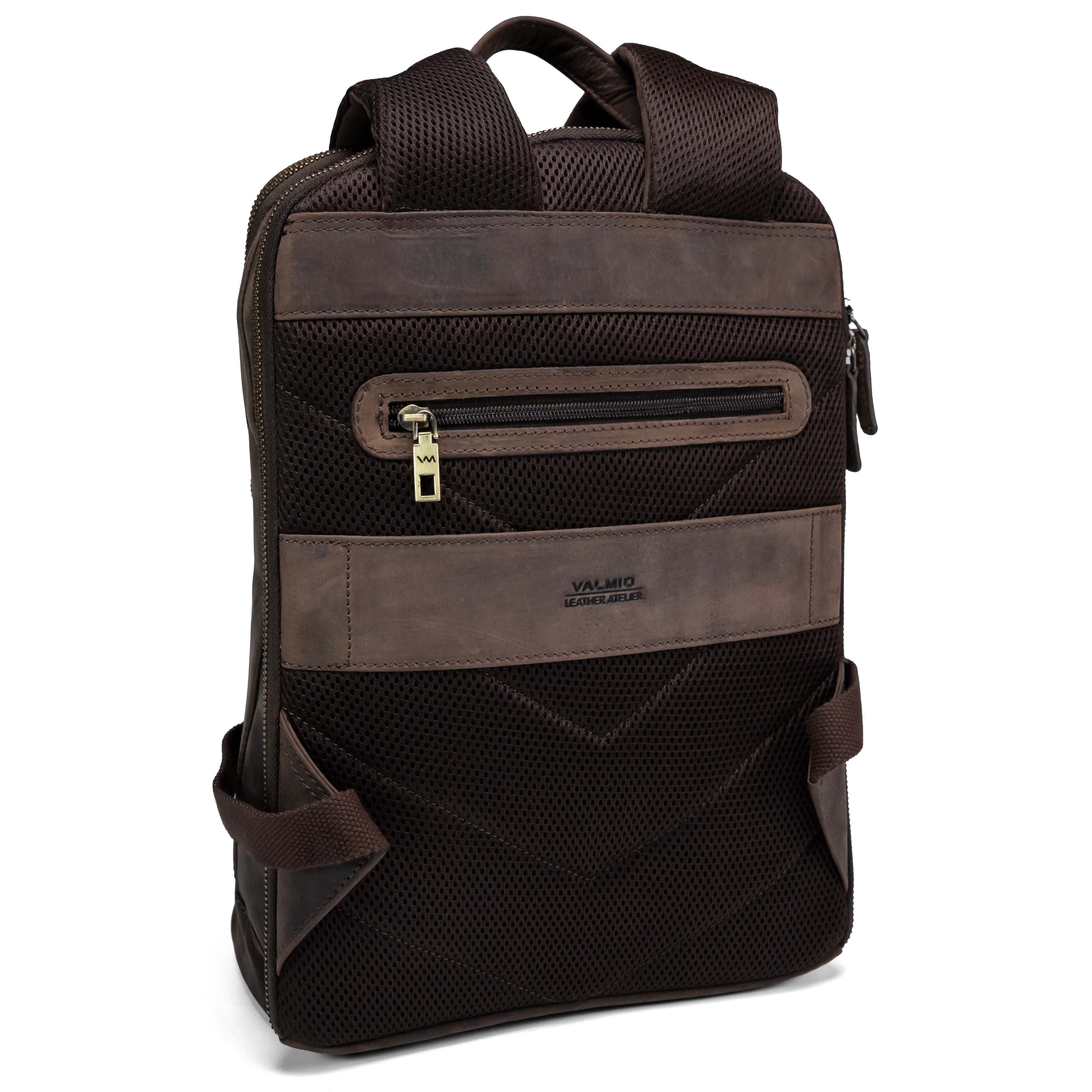 Valmio Apex Leather Backpack Brown