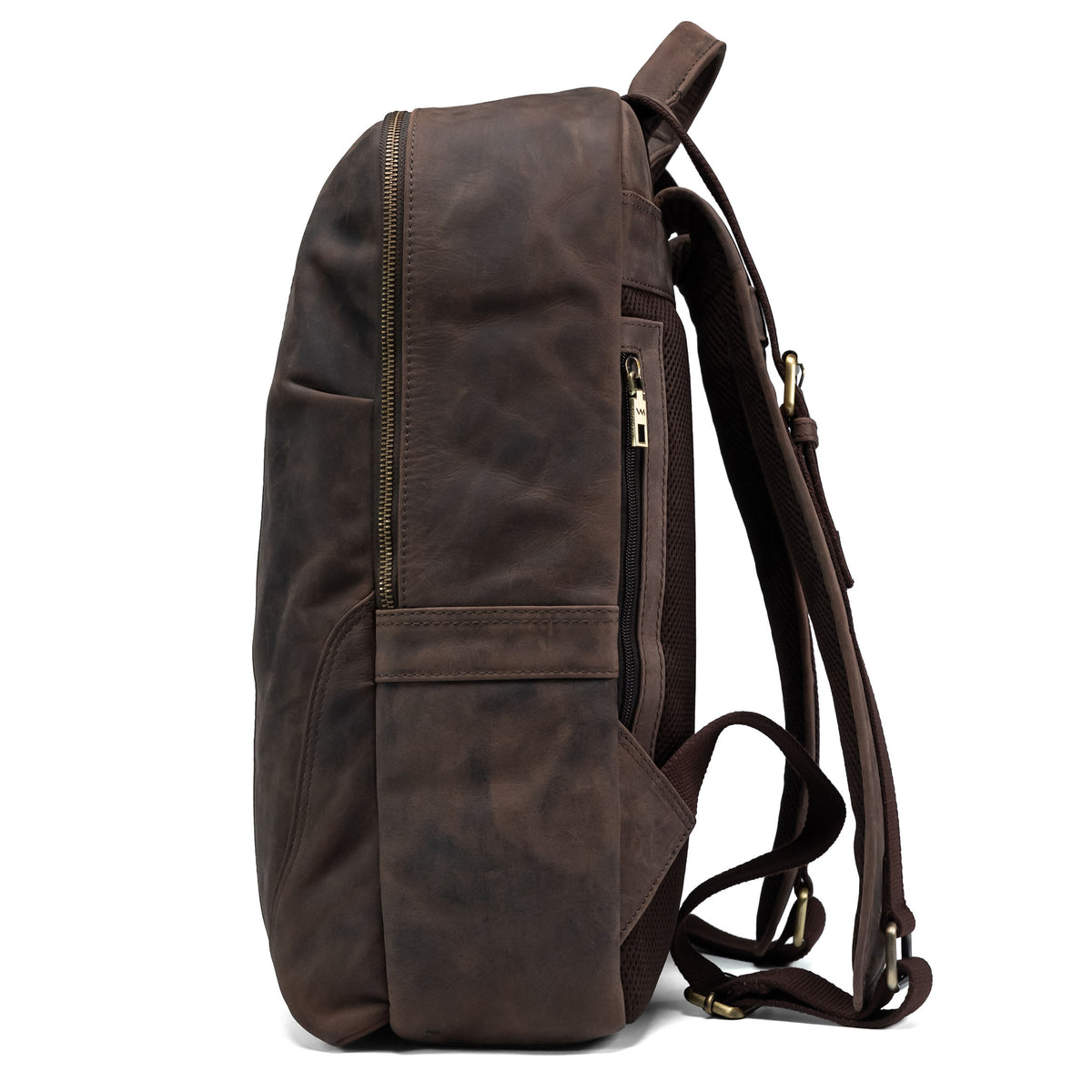 Valmio Gale Leather Backpack Brown